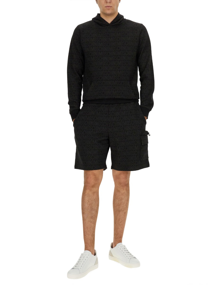 MOSCHINO Sweatshirt with All-Over Logo - Size L