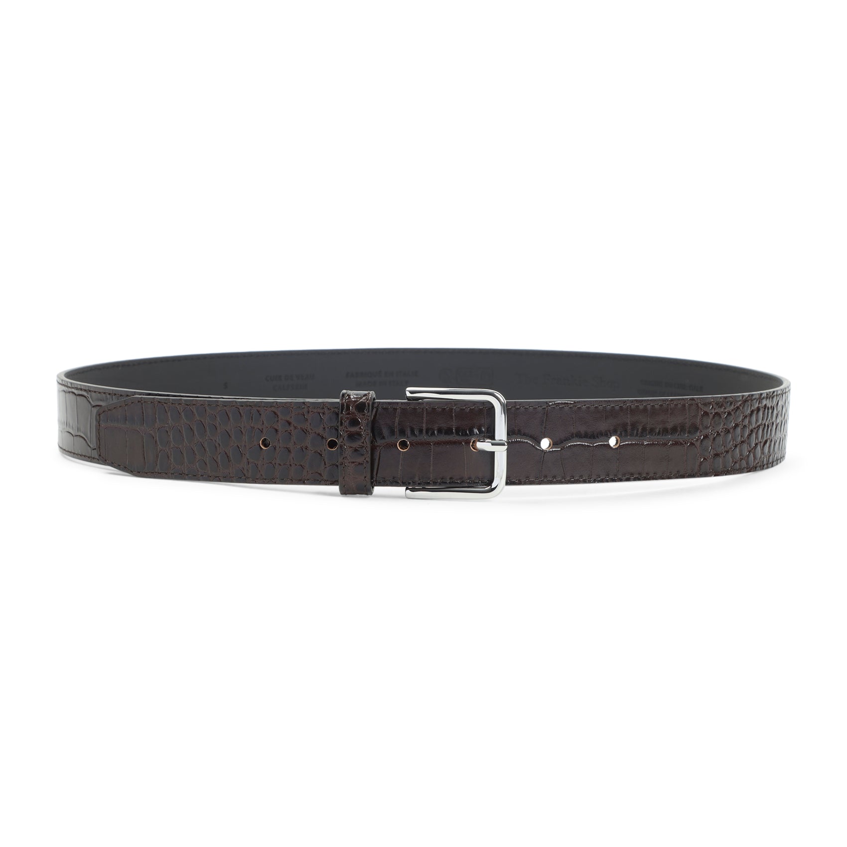 THE FRANKIE SHOP Croc-Print Leather Belt