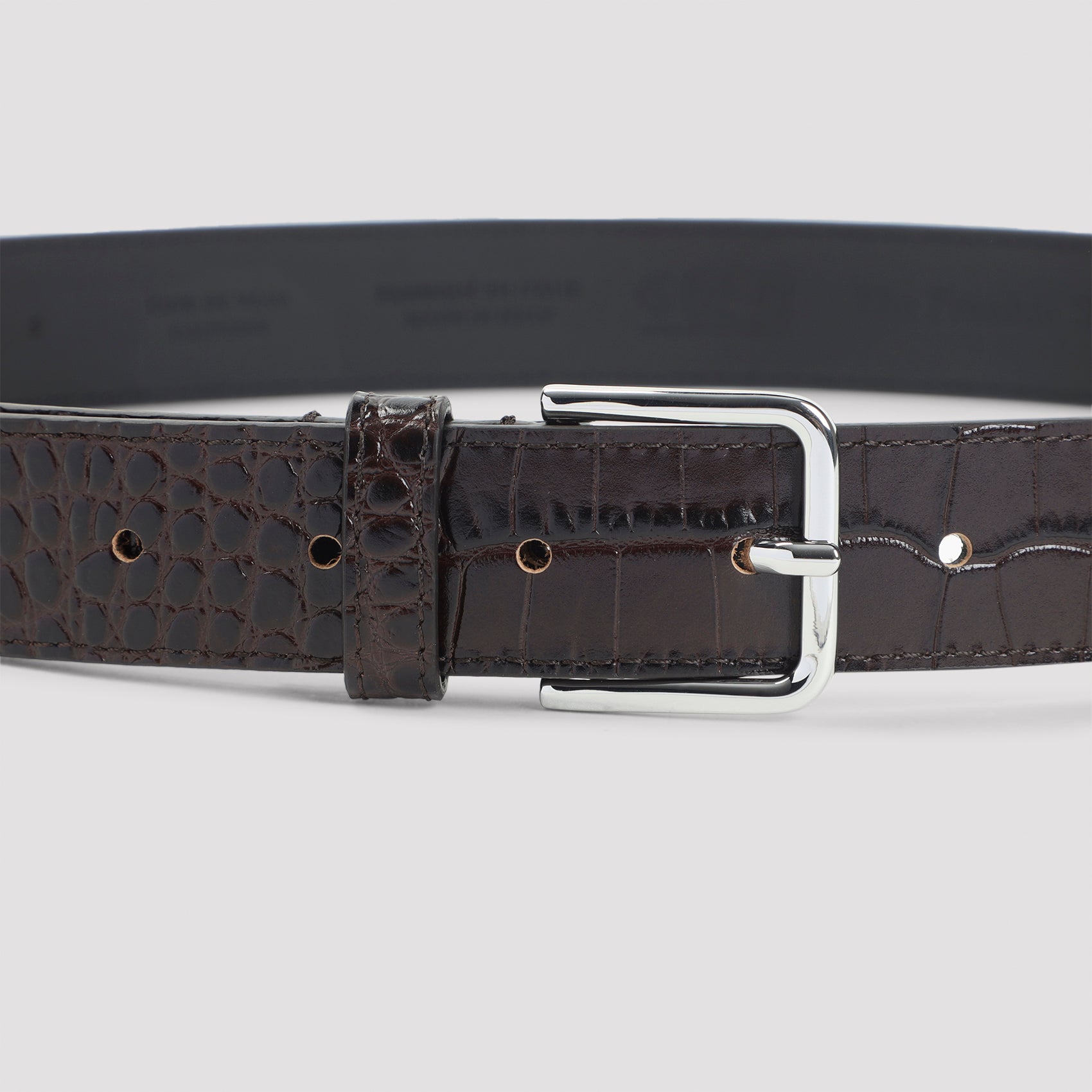 THE FRANKIE SHOP Croc-Print Leather Belt