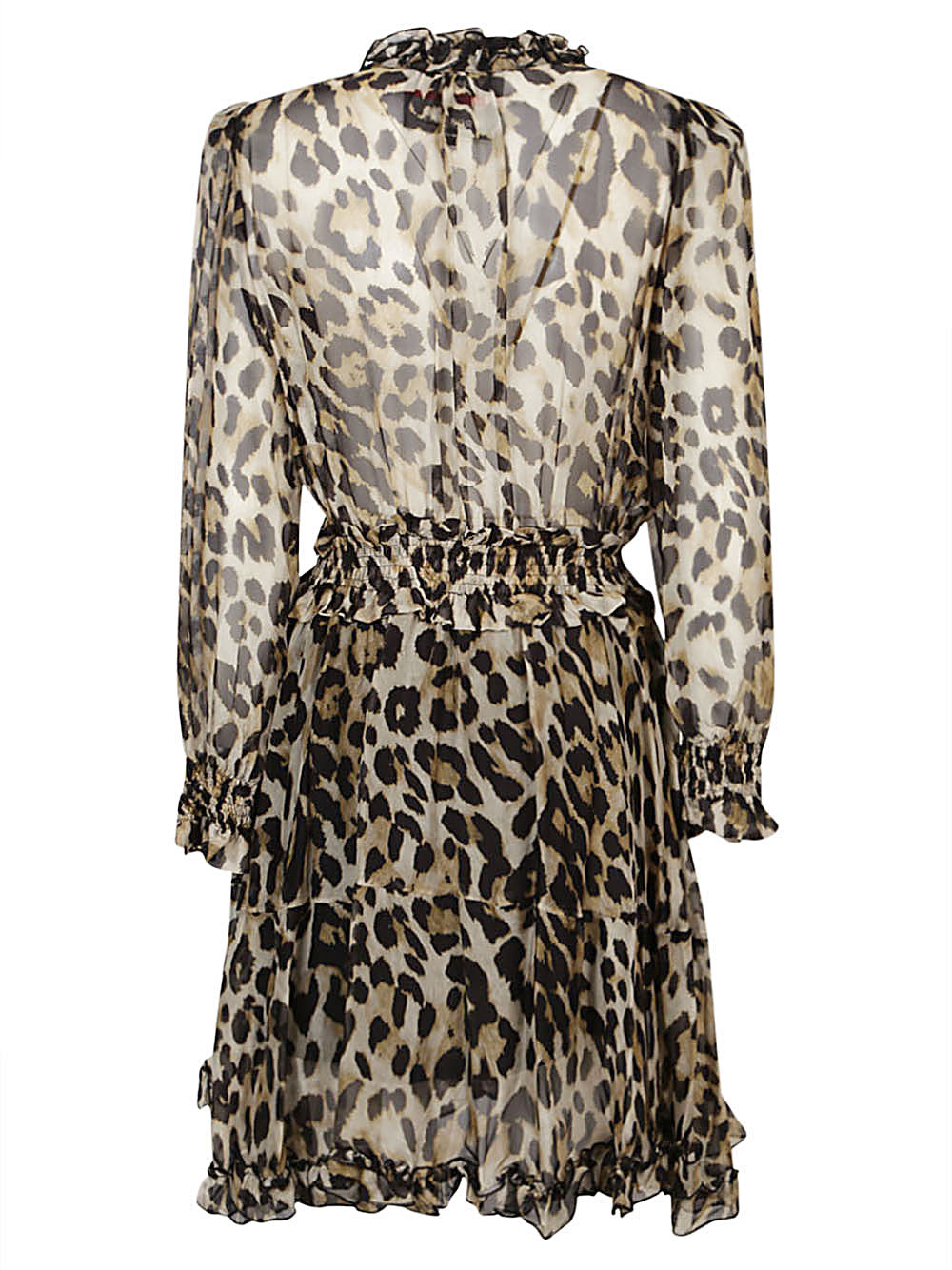 5 PROGRESS Fashionable Mini Printed Silk Blend Shirt Dress