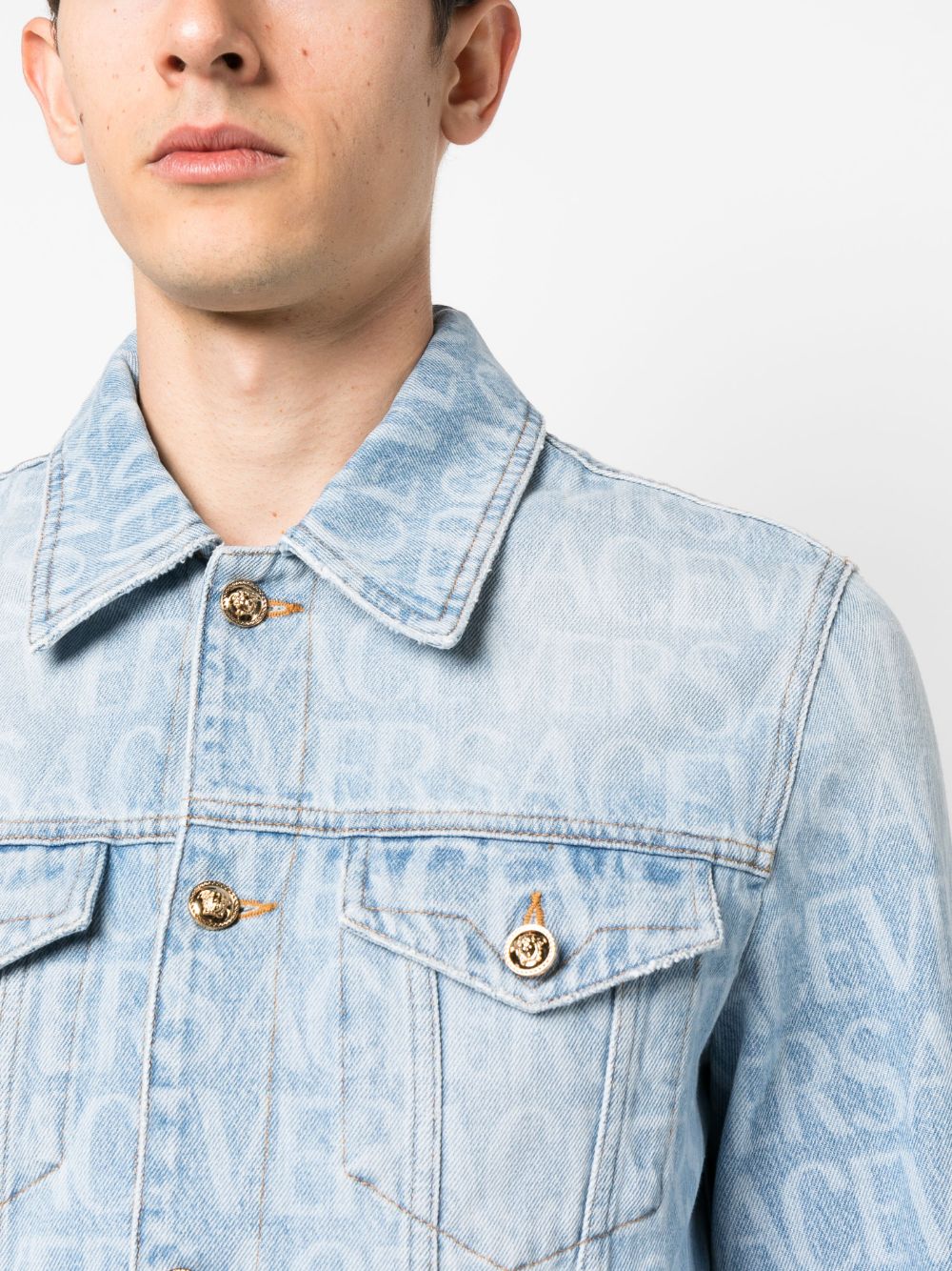 VERSACE Regular Fit Denim Blouson Jacket