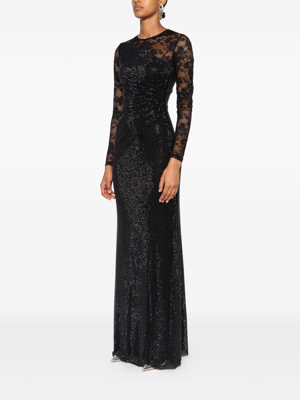 SELF-PORTRAIT Asymmetric Sheer Lace Mini Dress