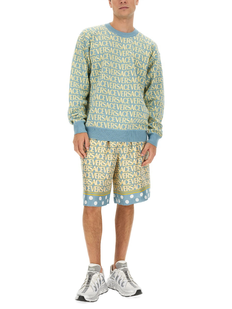 VERSACE Oversized Logo T-Shirt - Size 50 IT