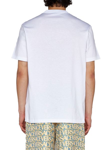 VERSACE Logo Embroidered Cotton T-Shirt