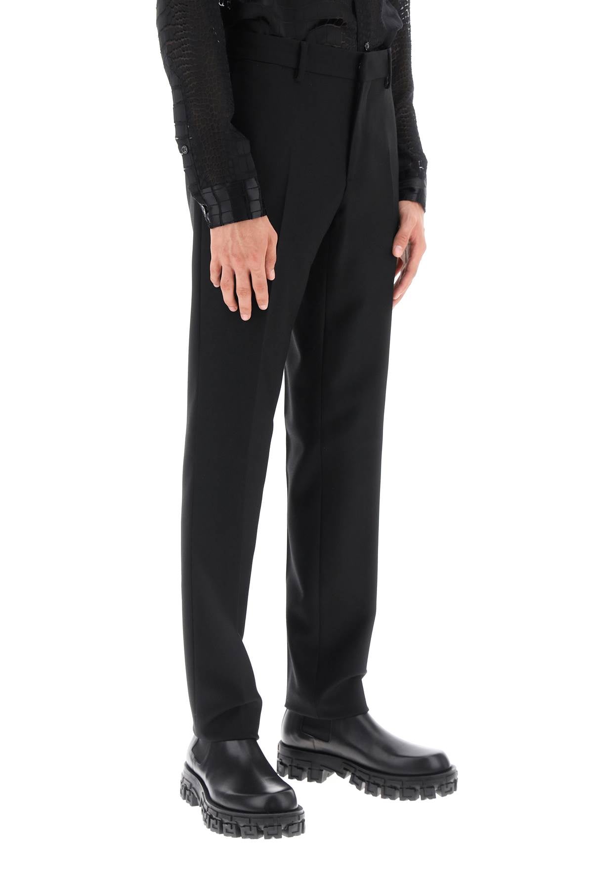 VERSACE Refined Wool Fabric Formal Pants for Men