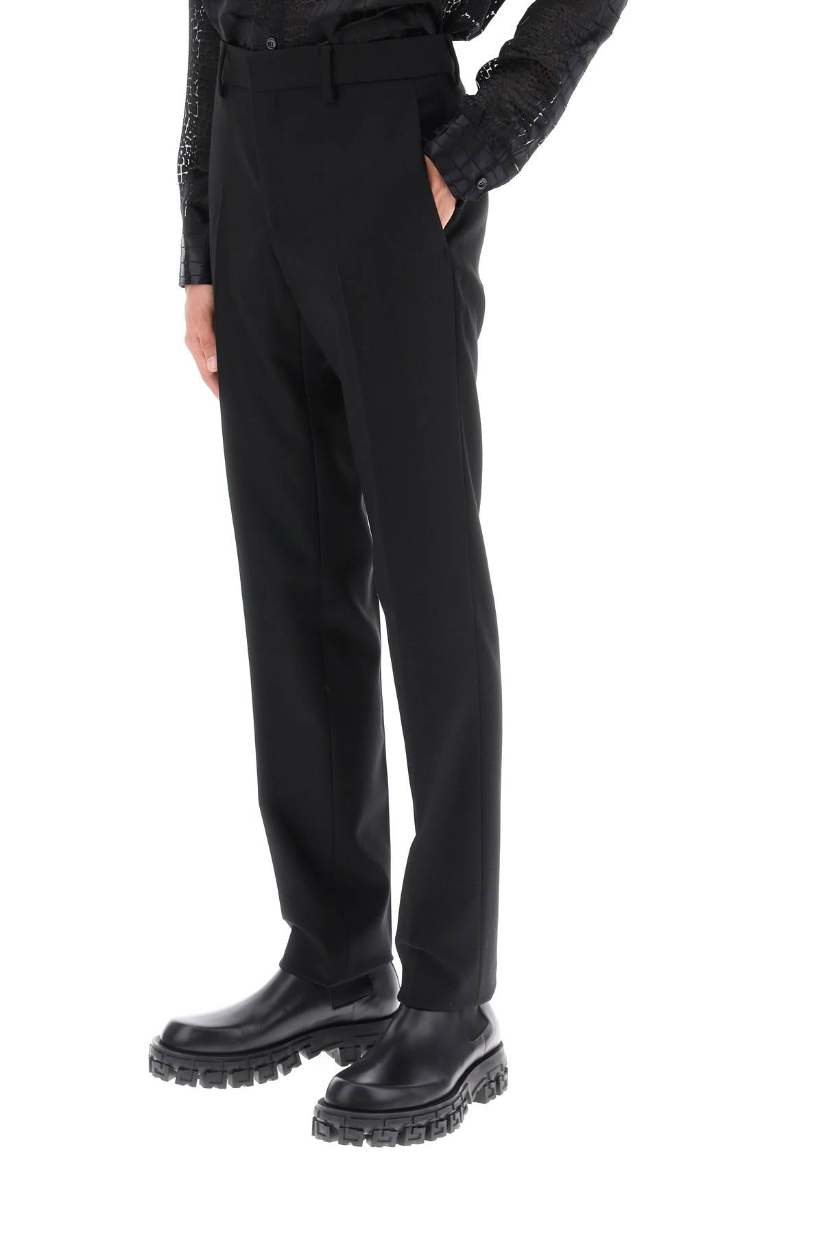 VERSACE Refined Wool Fabric Formal Pants for Men