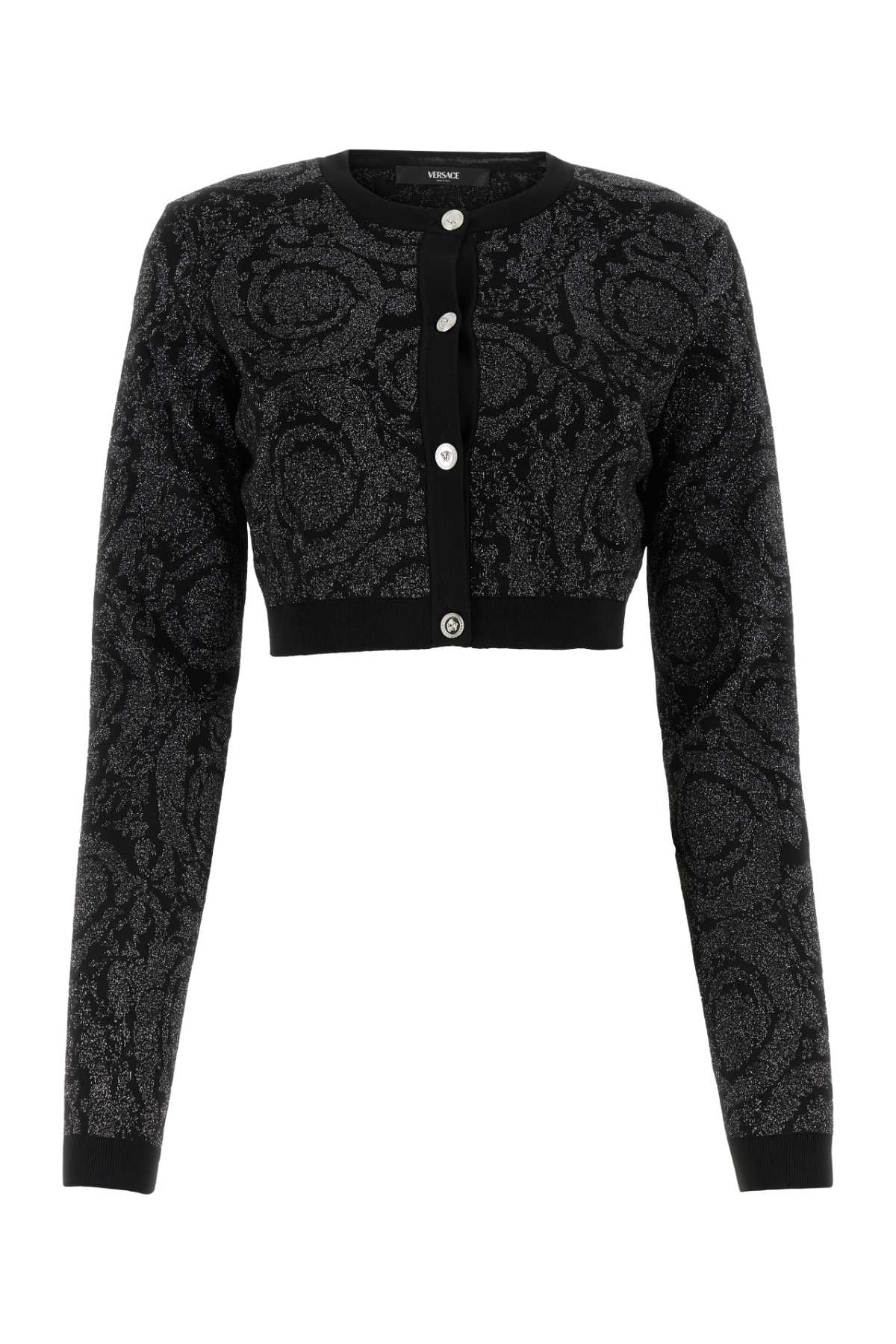 VERSACE Embroidered Stretch Viscose Blend Cardigan for Women
