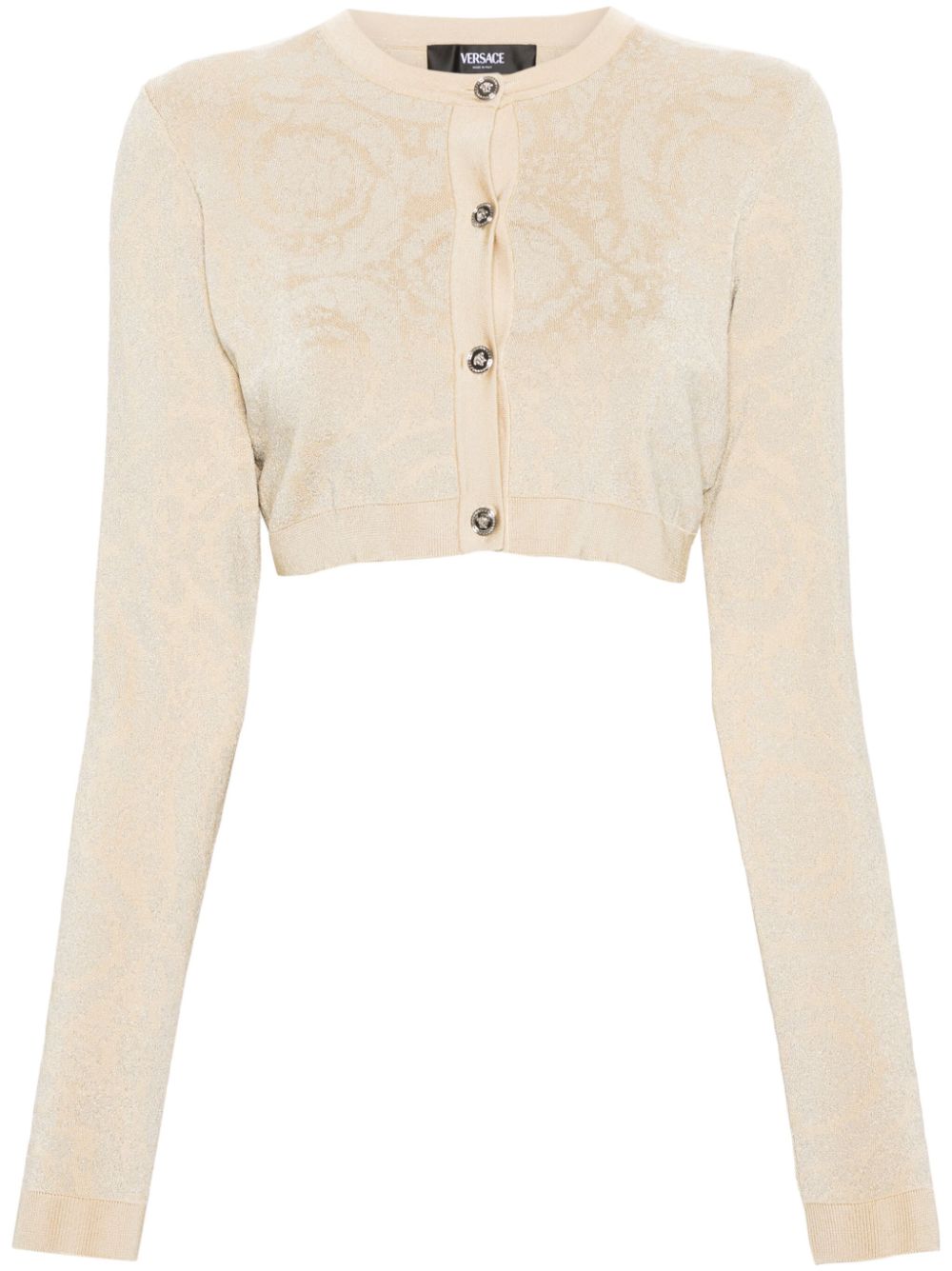 VERSACE Baroque Texture Cropped Cardigan for Women