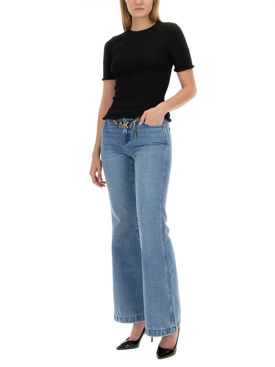 MICHAEL BY MICHAEL KORS Slim Fit Georgette Knit T-Shirt