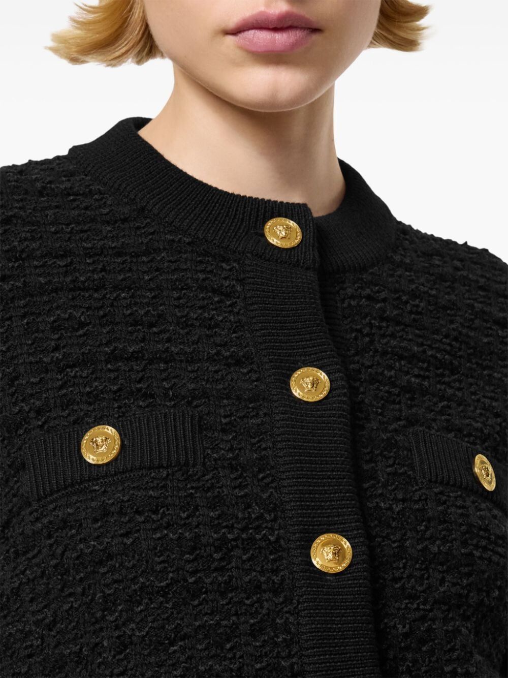 VERSACE Knit College Tweed Sweater