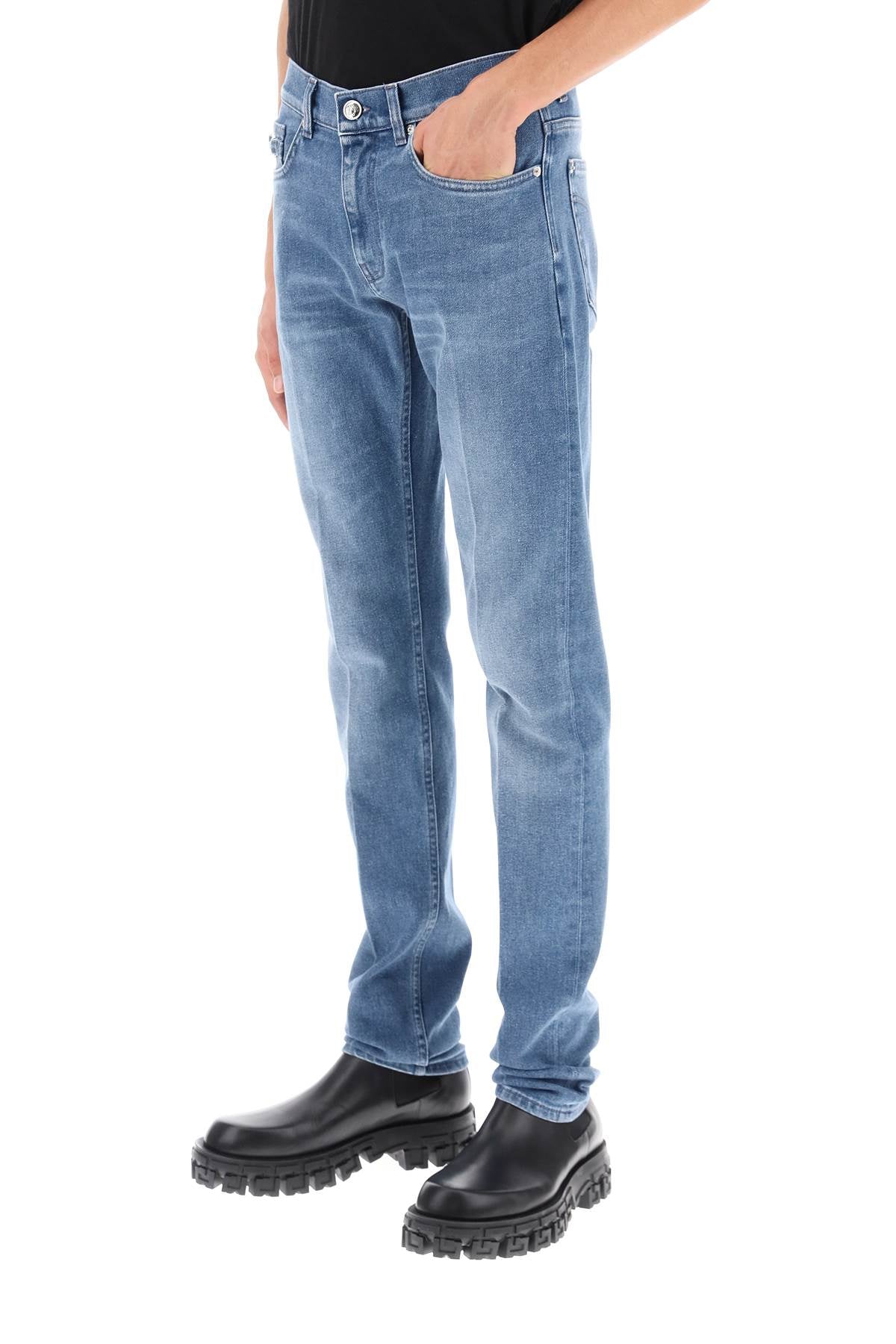 VERSACE Slim Fit 5-Pocket Jeans for Men