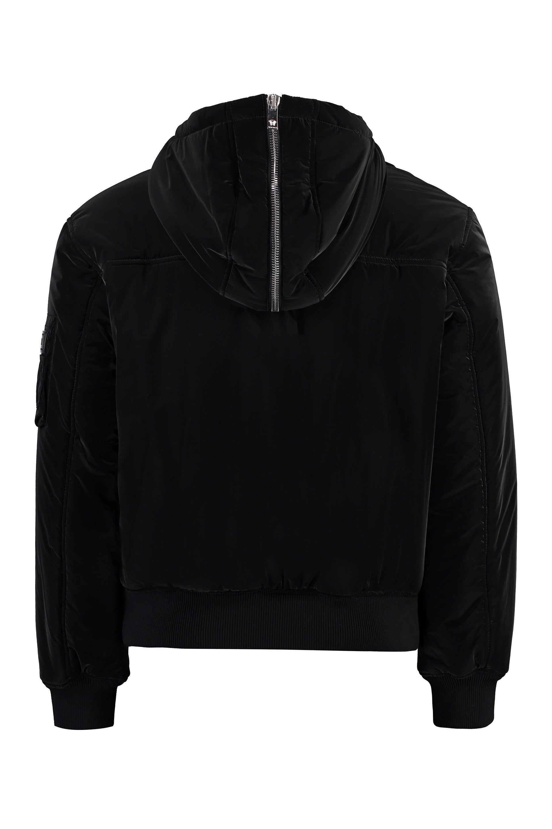 VERSACE Hooded Nylon Jacket with Decorative Zips - Men's Outerwear