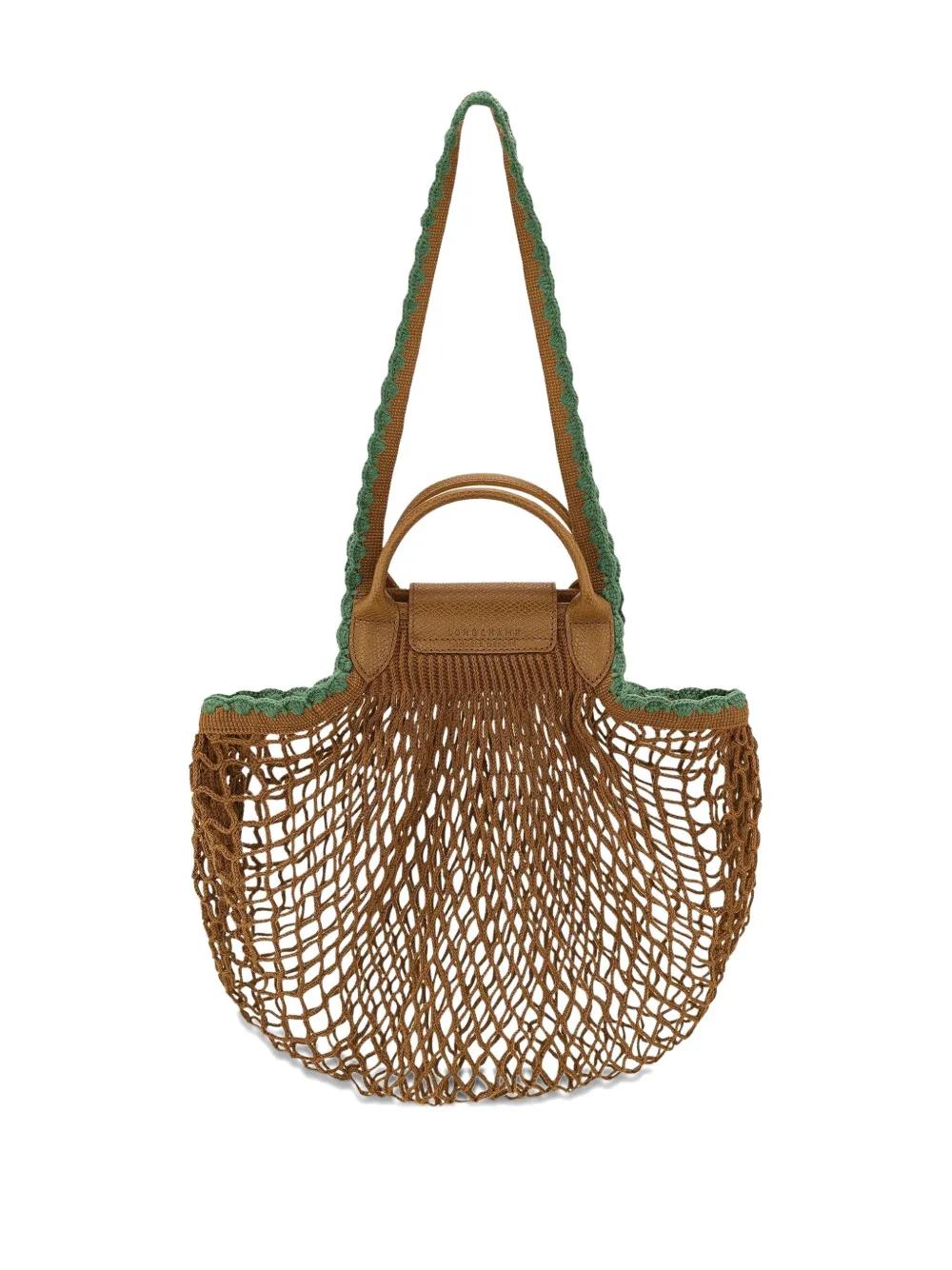 LONGCHAMP Large Scalloped Trim Shoulder Handbag