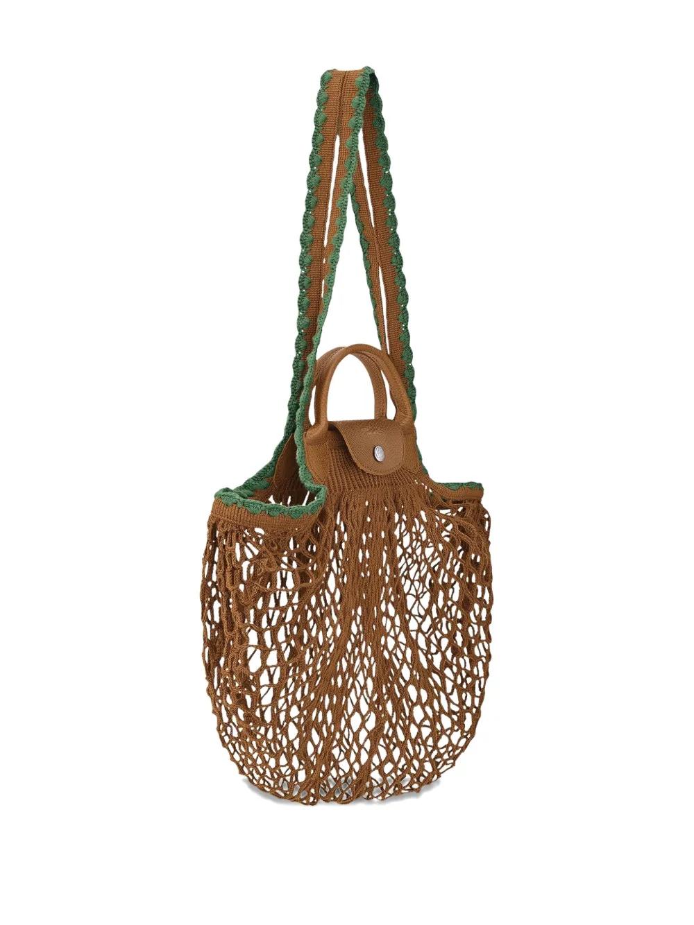 LONGCHAMP Large Scalloped Trim Shoulder Handbag