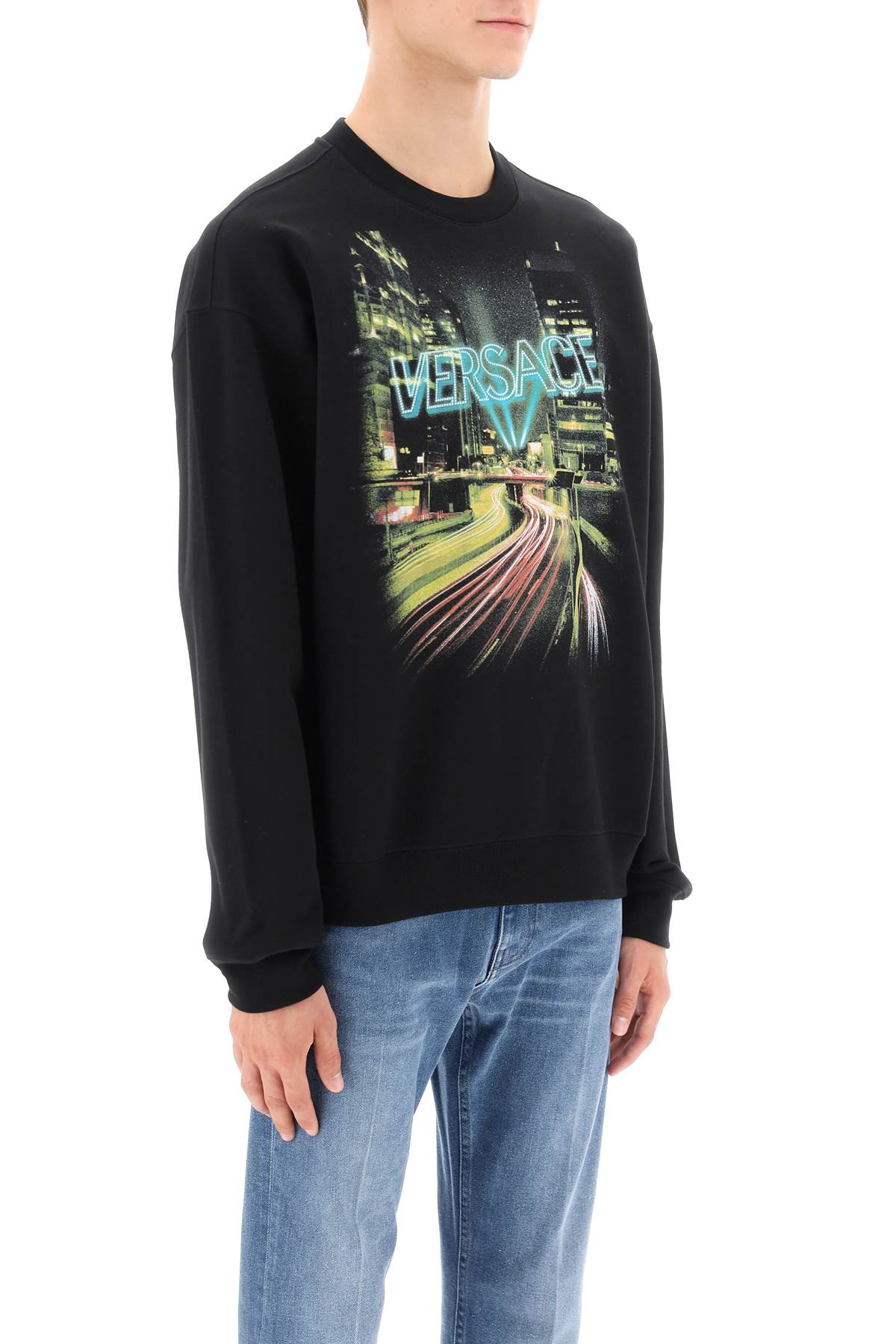 VERSACE City Lights Printed Crew-Neck Sweatshirt - Men’s