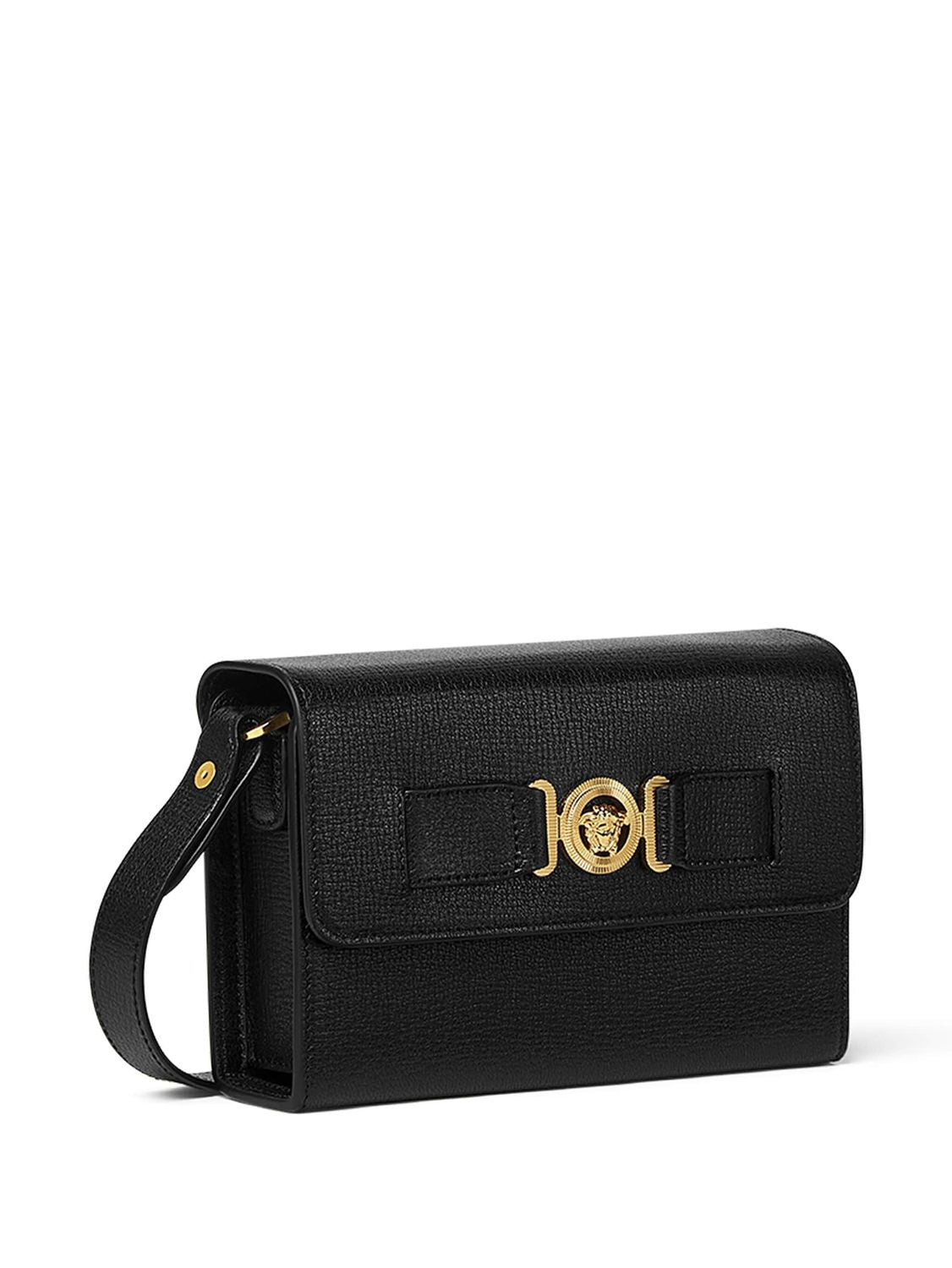 VERSACE Leather Medusa Biggie Crossbody Handbag