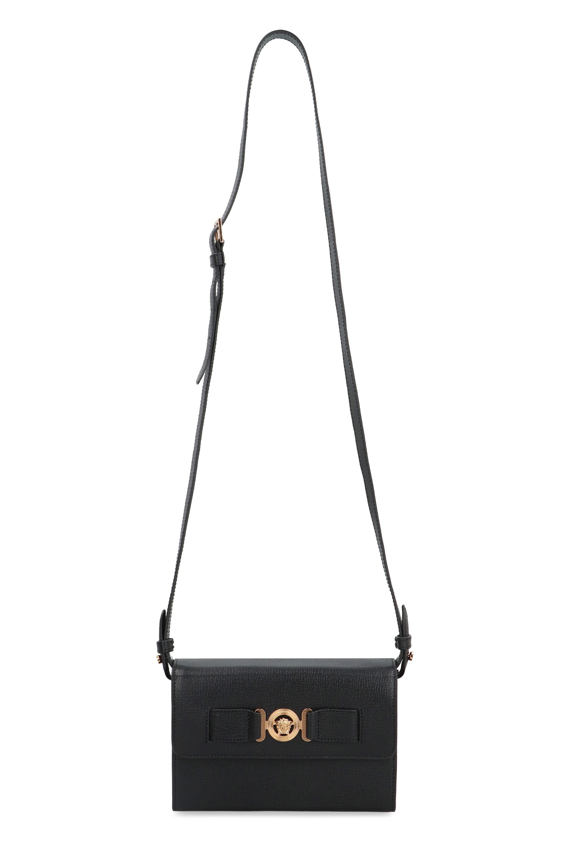 VERSACE Leather Medusa Biggie Crossbody Handbag