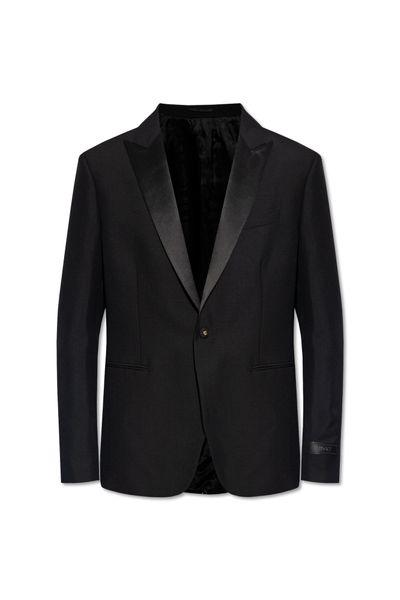 VERSACE Men's Wool Blend Blazer with Modern Tailoring