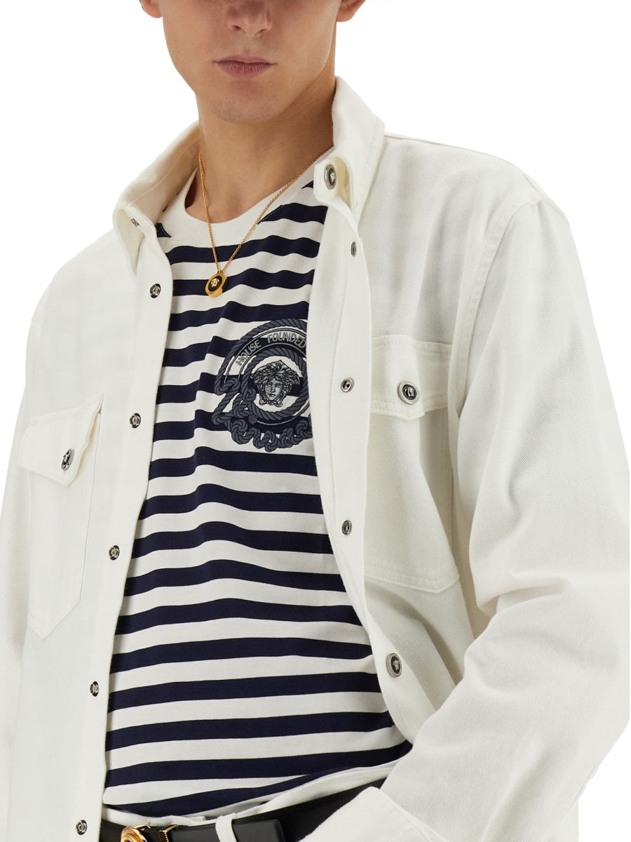 VERSACE Striped T-Shirt - Size L