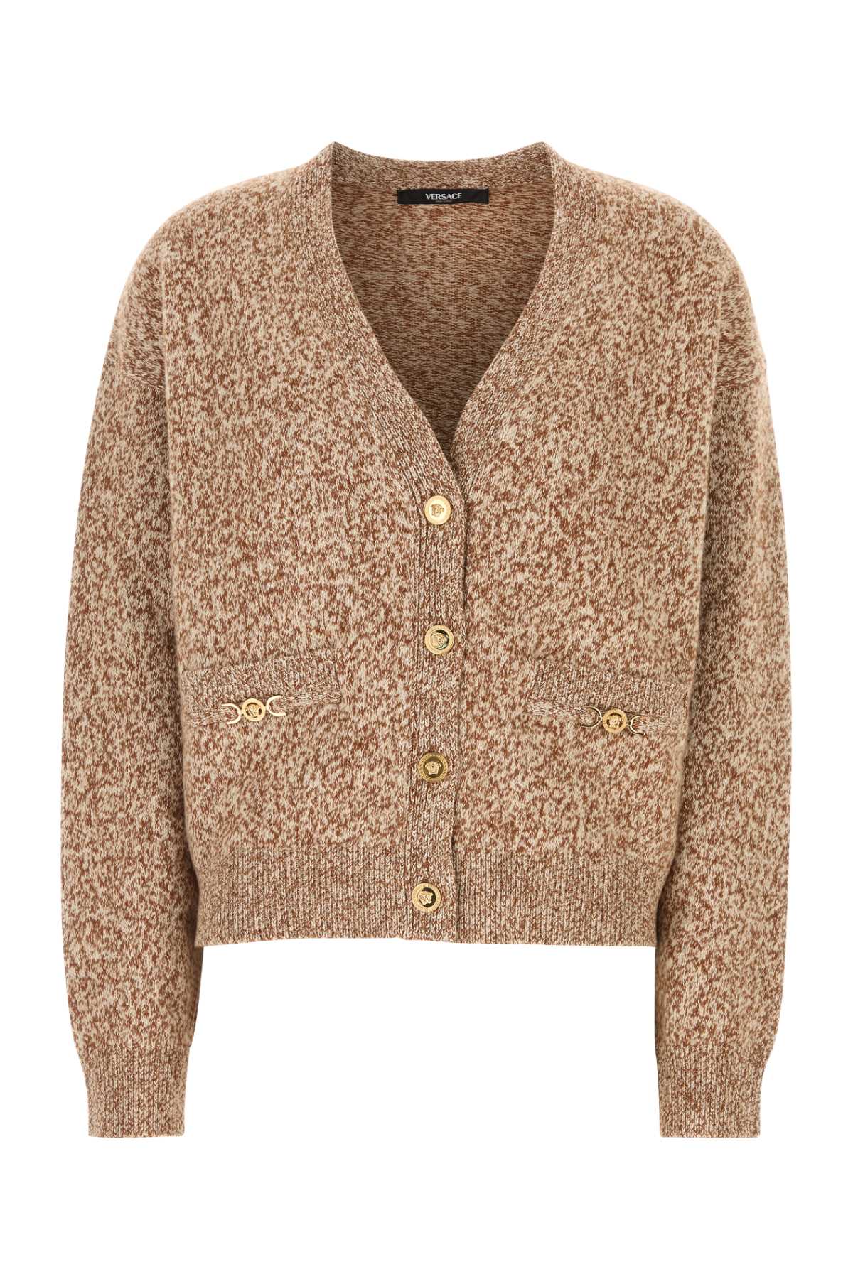 VERSACE Two-Tone Wool Blend Cardigan for Women - FW25