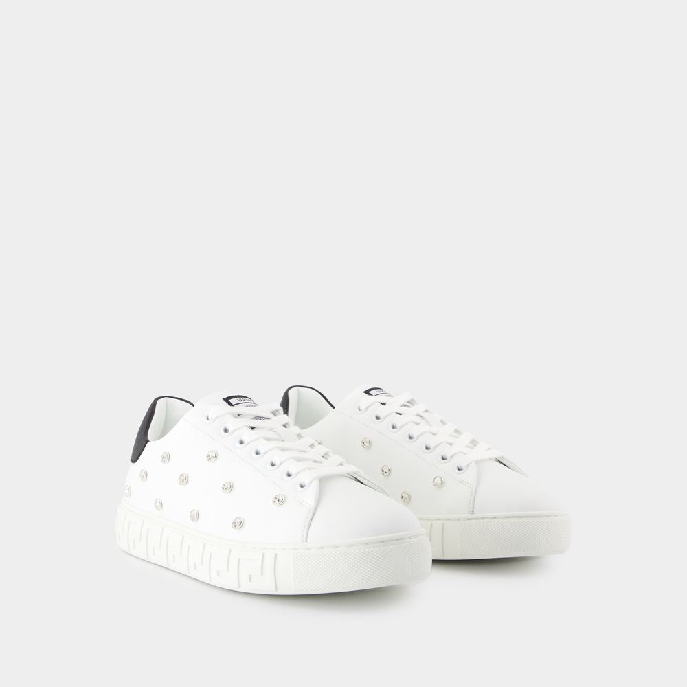 VERSACE Chic Women’s Sneakers with Crystal Accents
