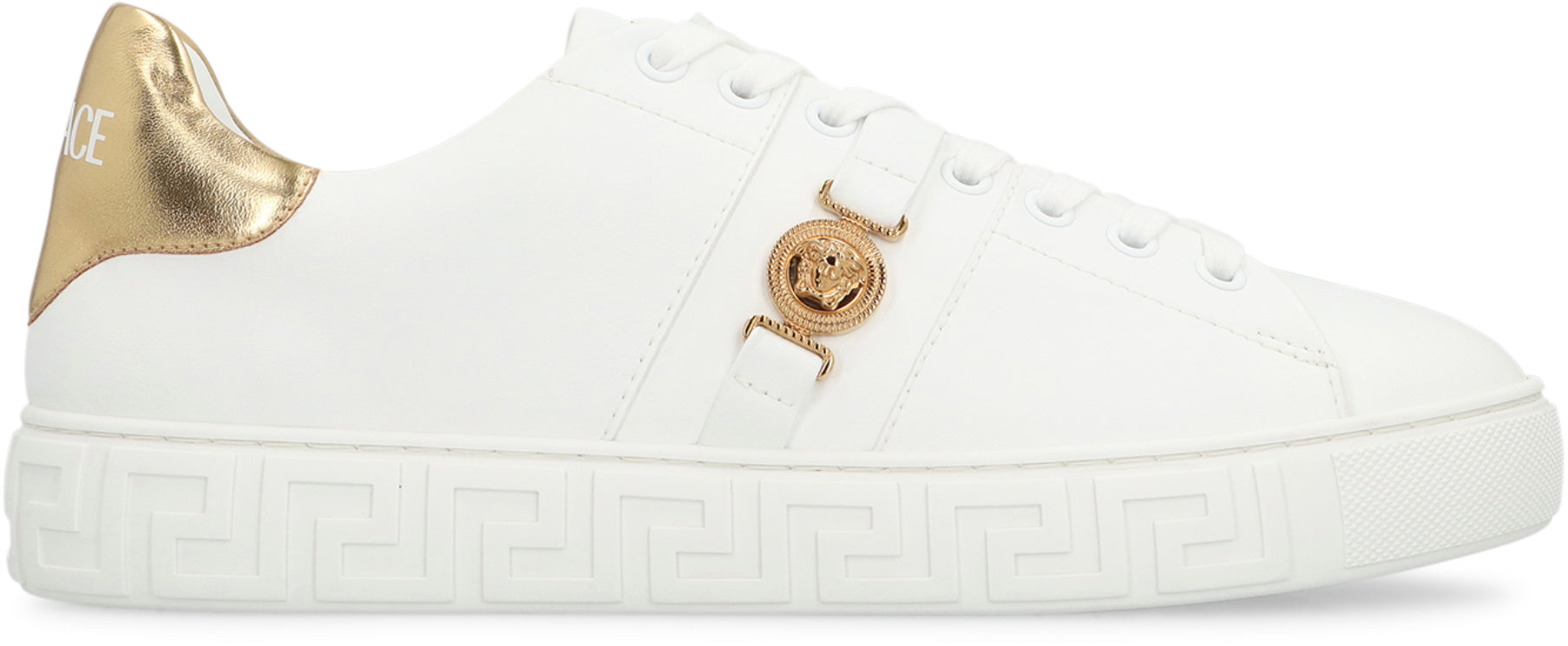 VERSACE Faux Leather Low-Top Sneakers for Women