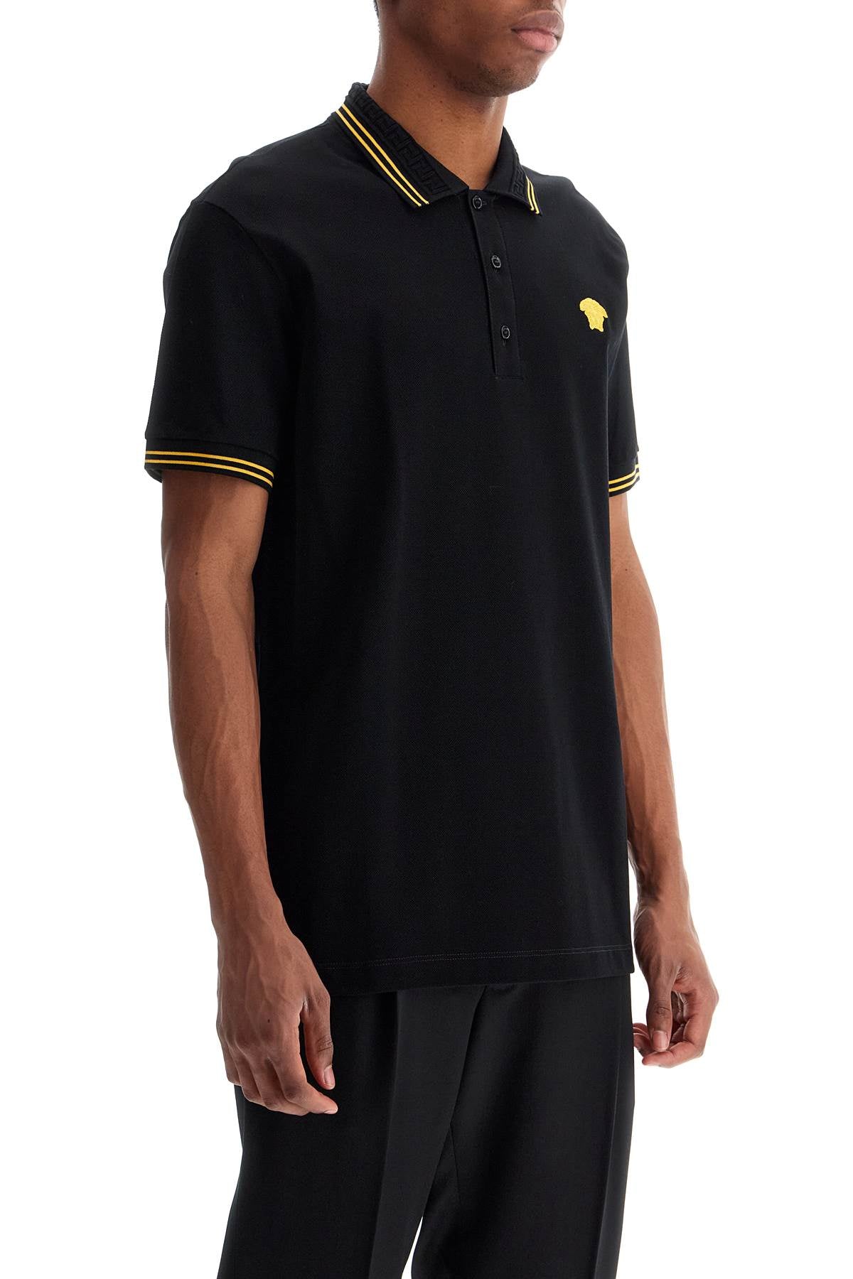 VERSACE Premium Piquet Polo Shirt for Men - SS25 Collection