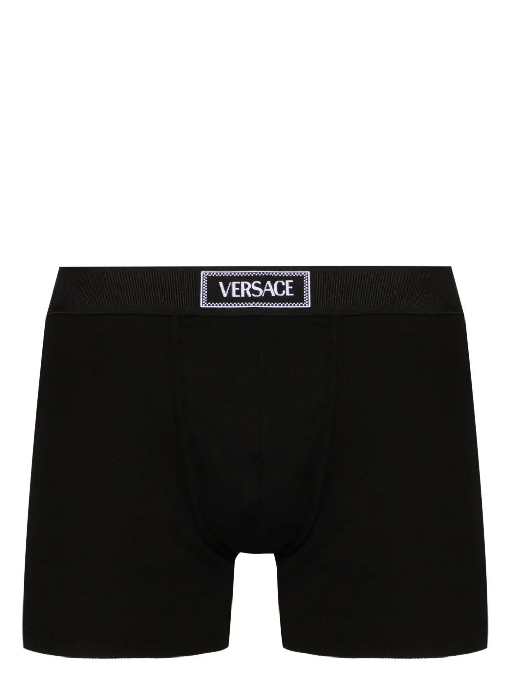 VERSACE 90s Vintage Logo Ribbed Long Boxer Shorts