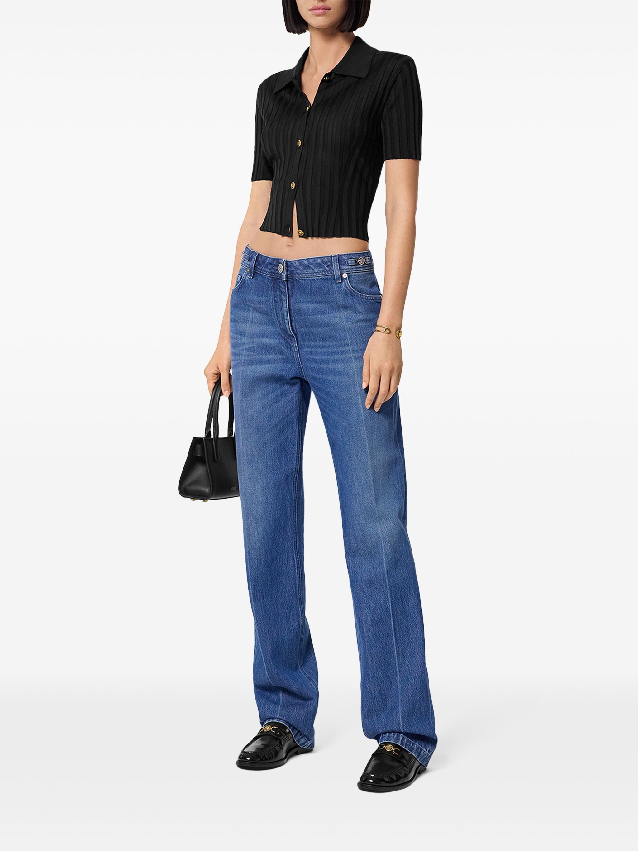 VERSACE Ribbed Knit Shirt - Size 40