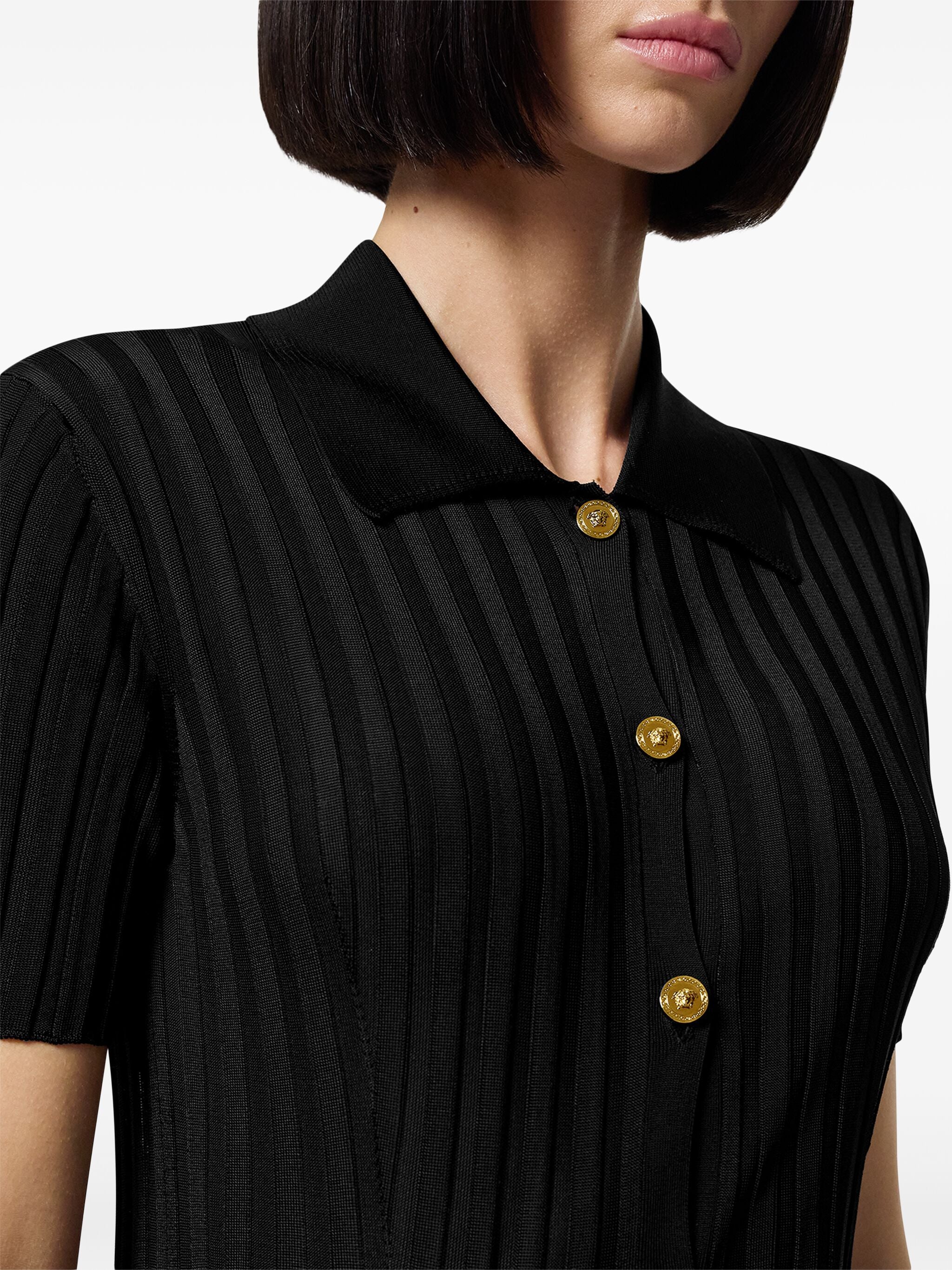 VERSACE Ribbed Knit Shirt - Size 40
