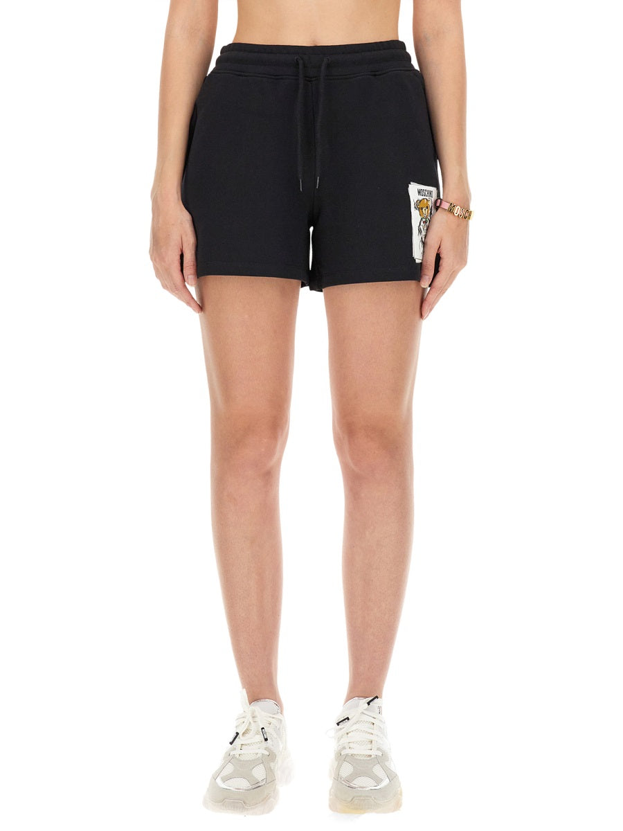 MOSCHINO Cotton Mini Sweatshirt Shorts - Size 40 IT