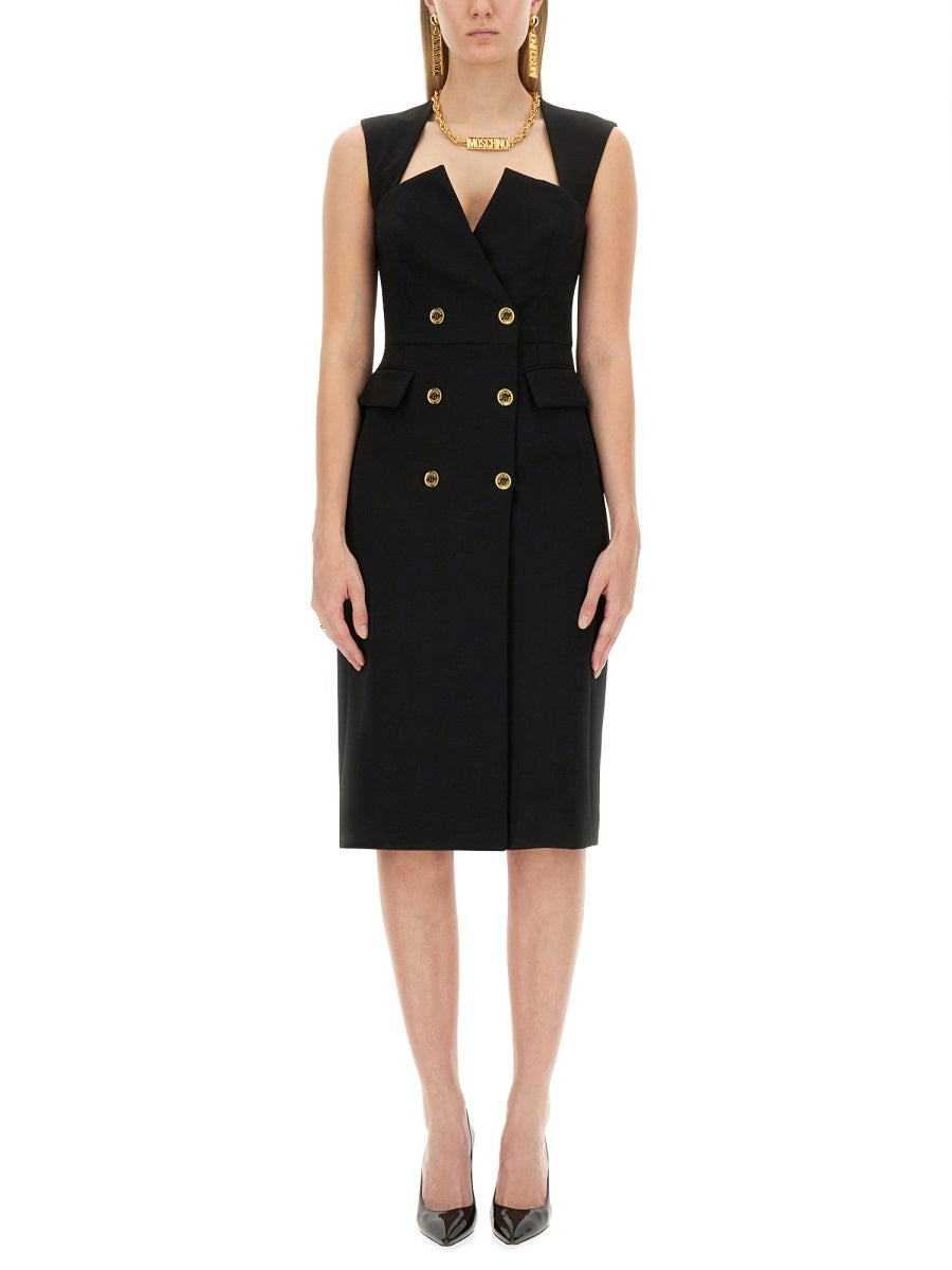 MOSCHINO Elegant Crepe Mini Dress - Size 40 IT