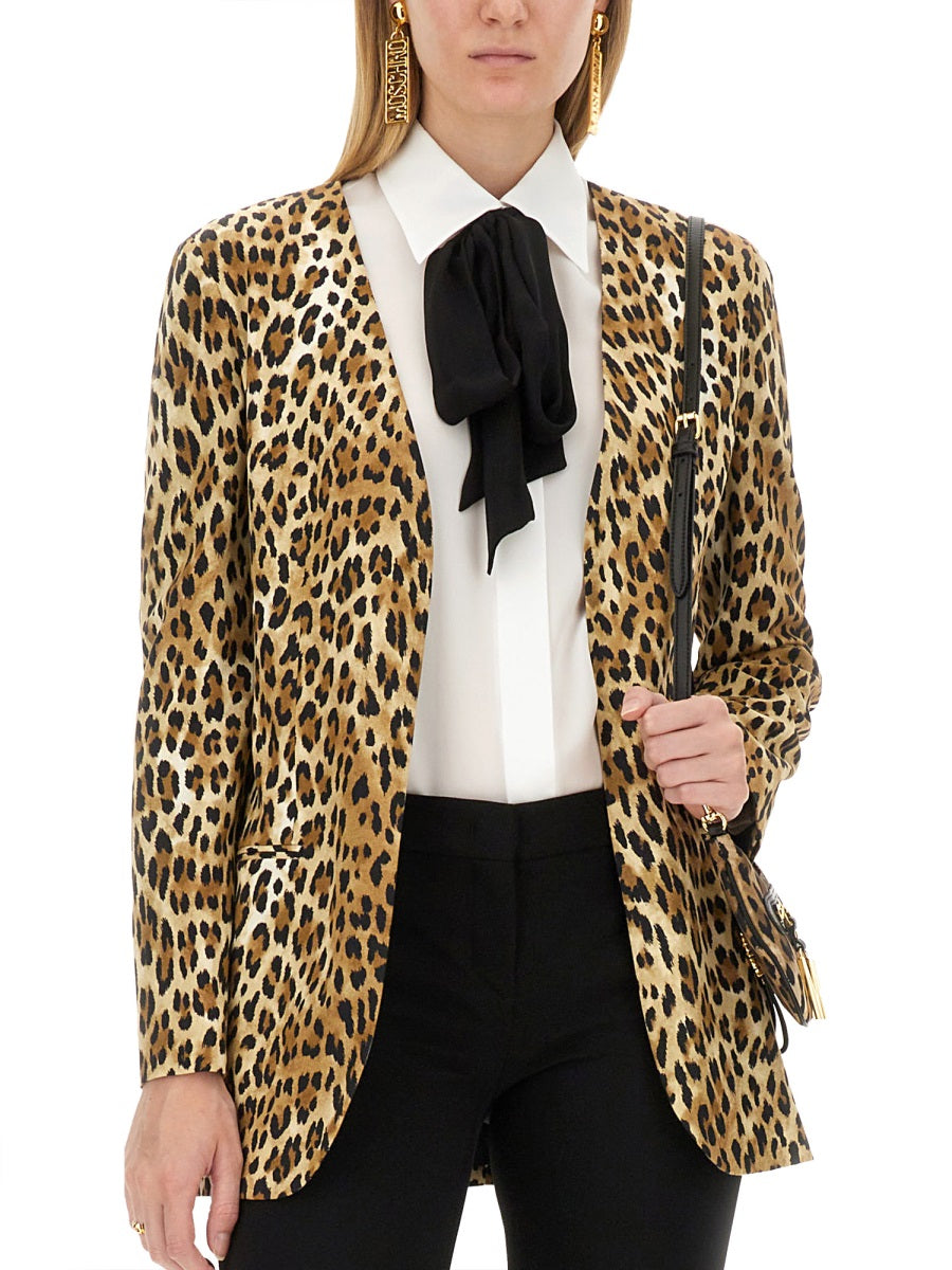 MOSCHINO Animal Print Jacket - Size 40 IT