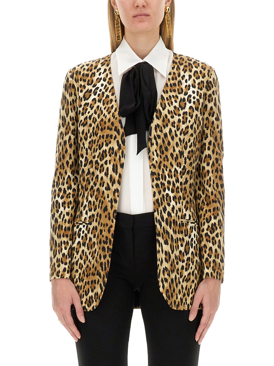 MOSCHINO Animal Print Jacket - Size 40 IT