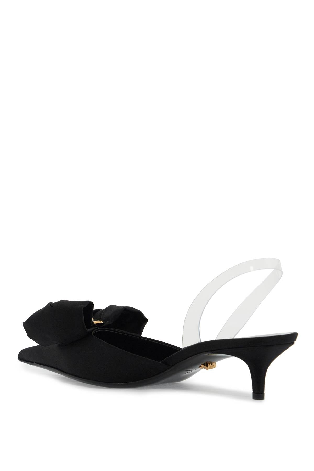 VERSACE Satin Slingback Pumps with Decorative Bow