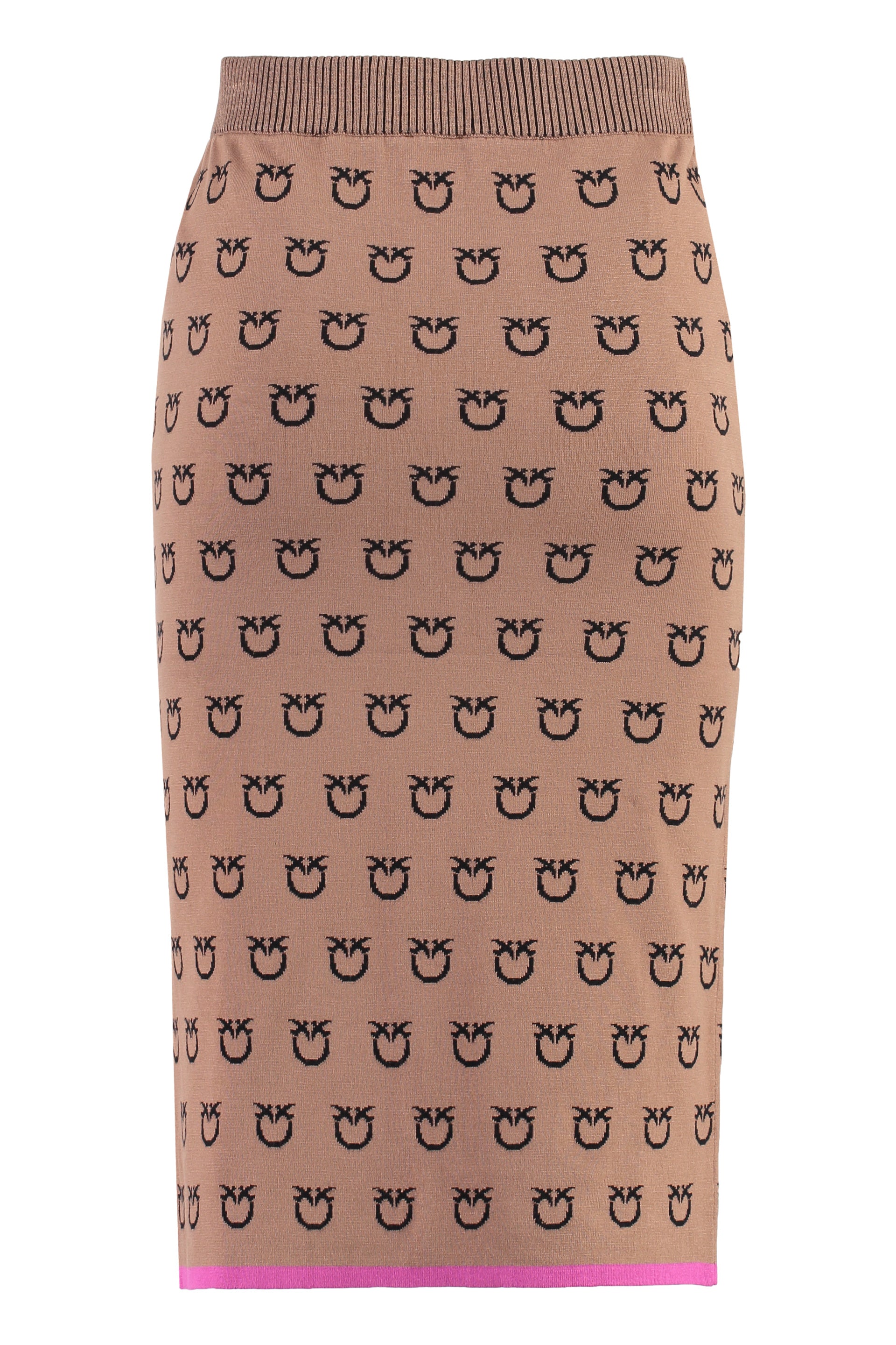 PINKO Jacquard Knit Skirt with Love Birds Motif