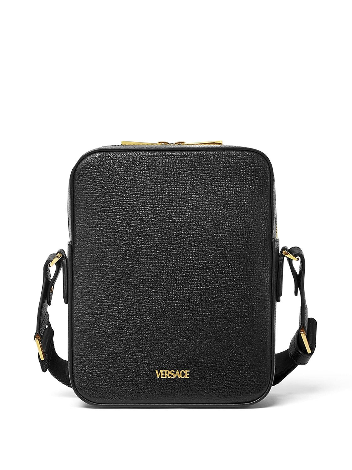 VERSACE Men's Leather Medusa Crossbody Handbag