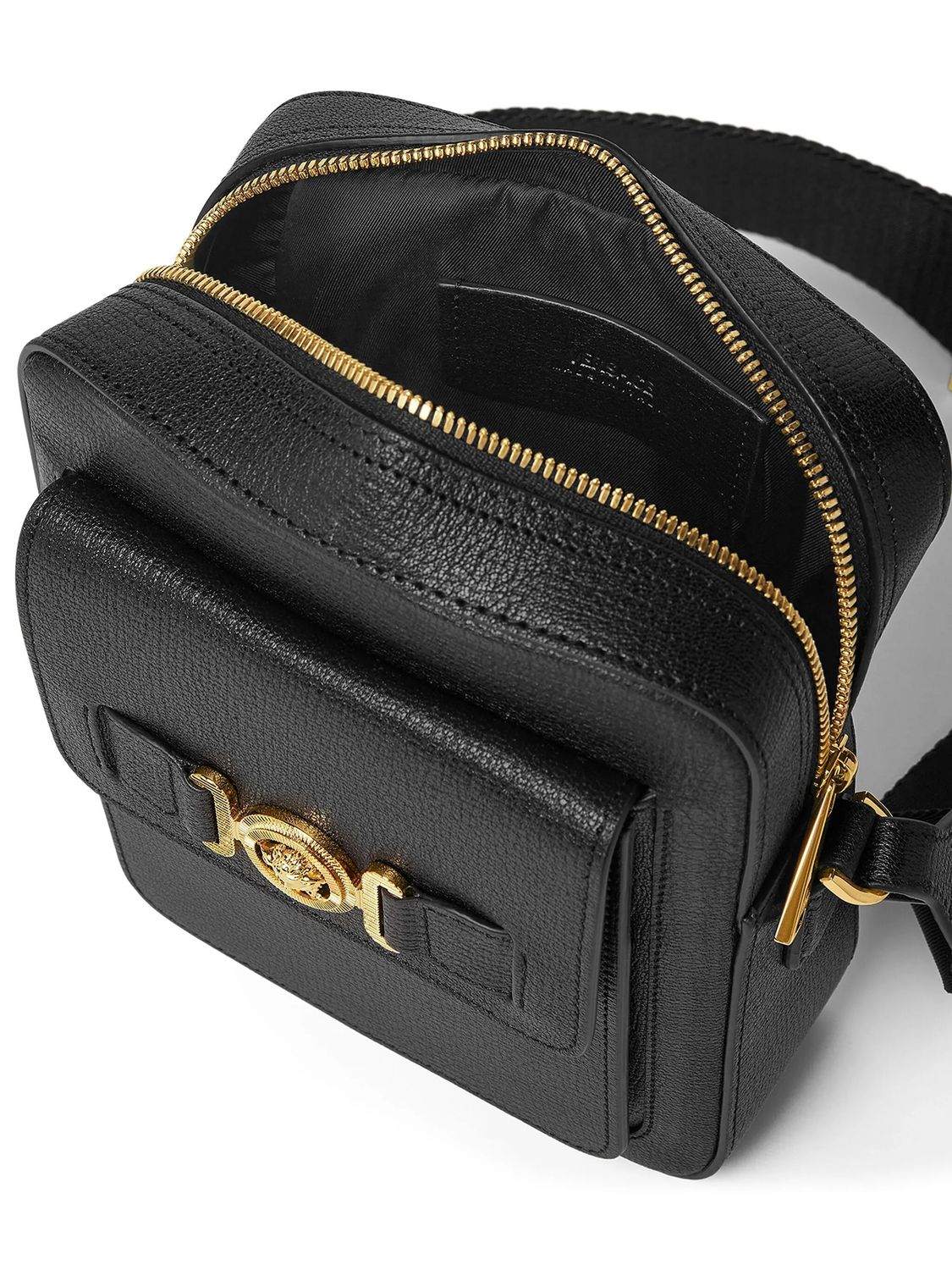VERSACE Men's Leather Medusa Crossbody Handbag
