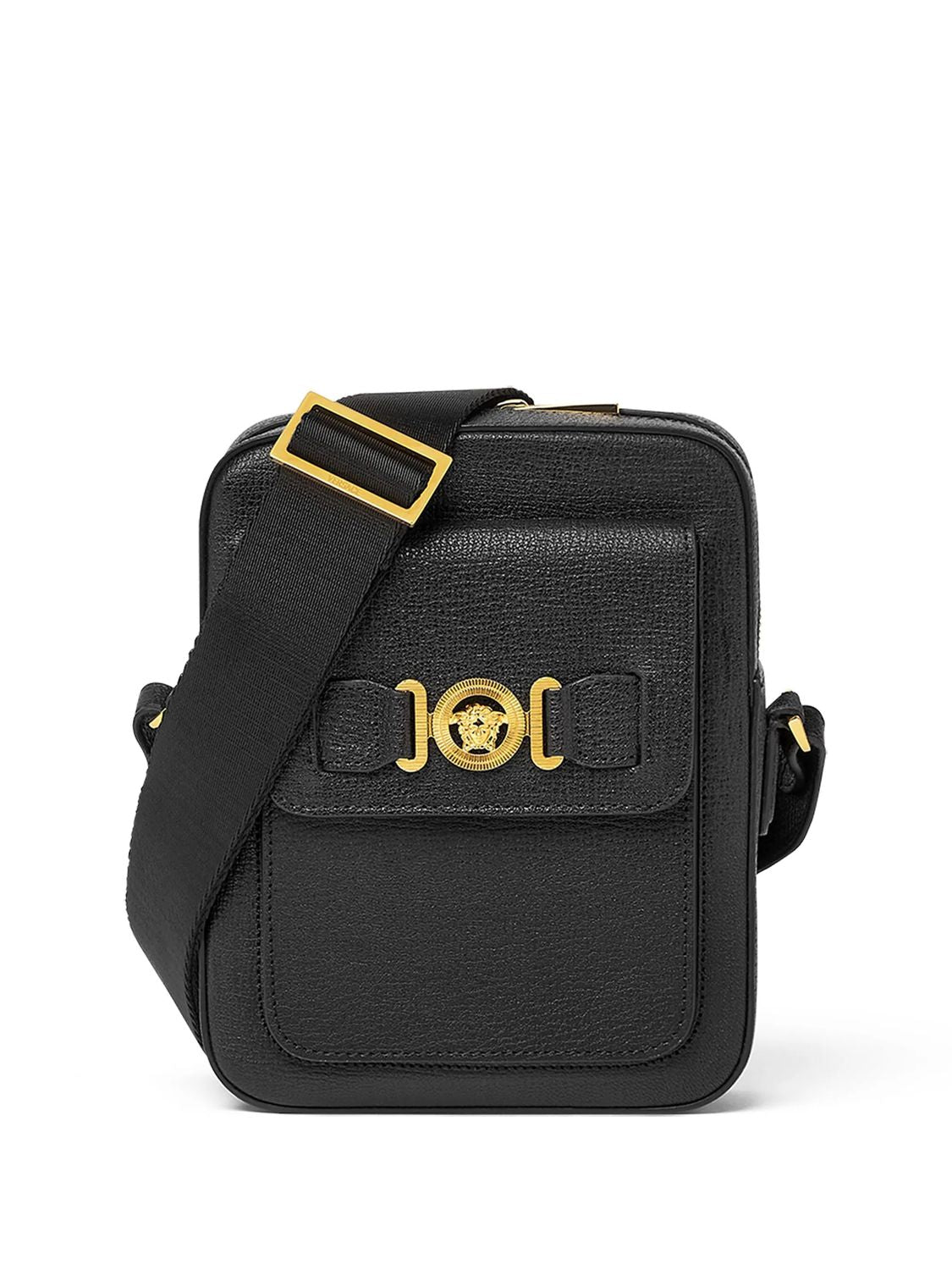 VERSACE Men's Leather Medusa Crossbody Handbag