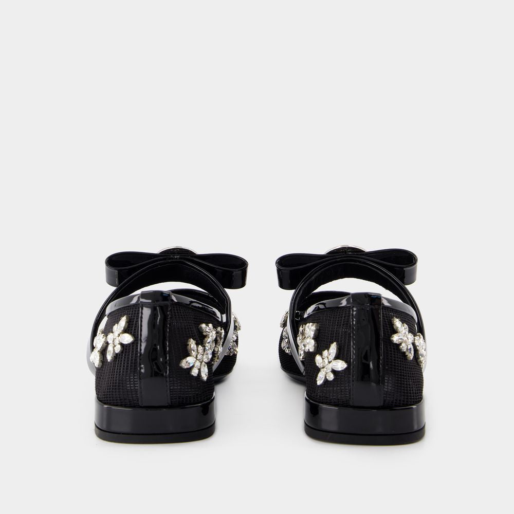 VERSACE Gianni Ribbon Flat Shoes for Women