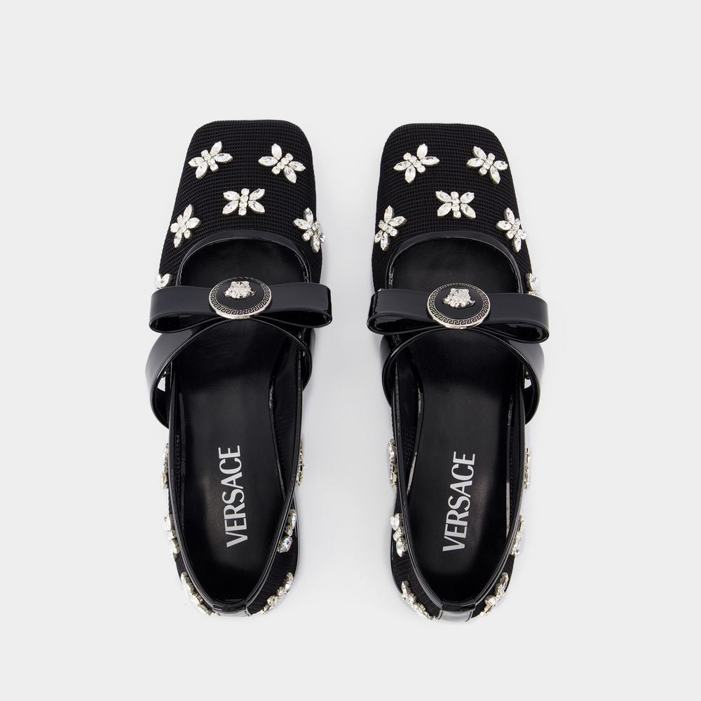 VERSACE Gianni Ribbon Flat Shoes for Women