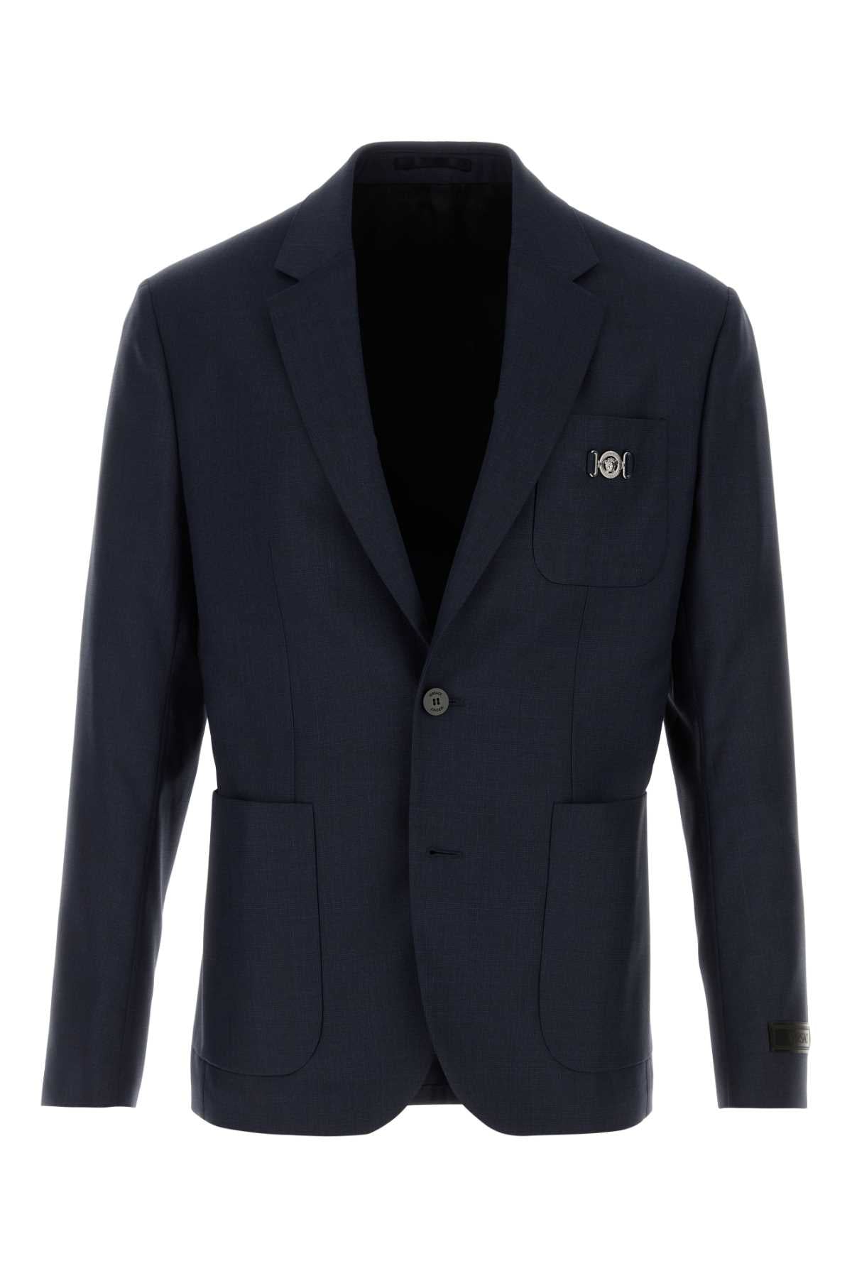 VERSACE Tailored Wool Blazer for Men - SS25 Collection