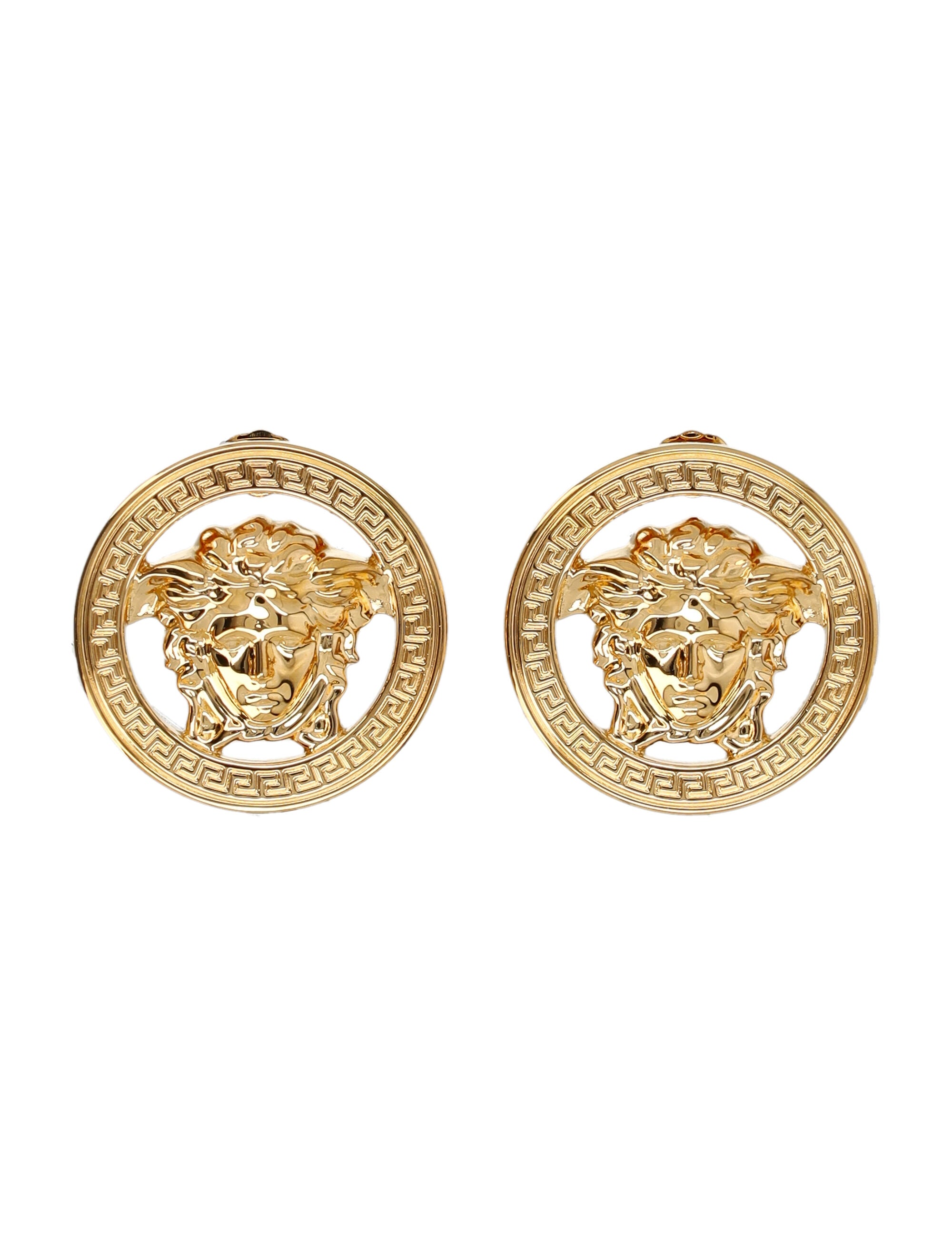 VERSACE Medusa Emblem Earrings with Greek Engraving