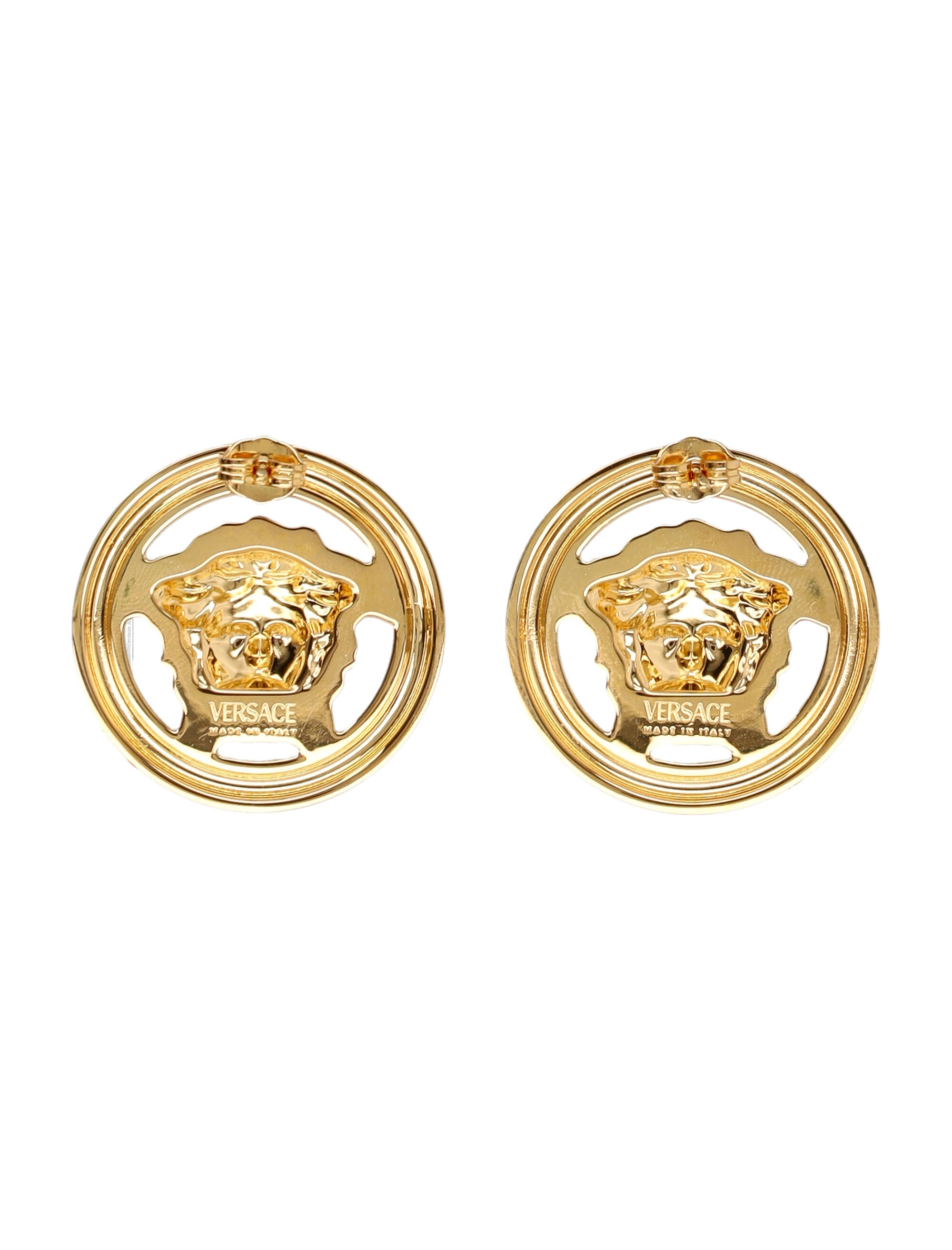 VERSACE Medusa Emblem Earrings with Greek Engraving