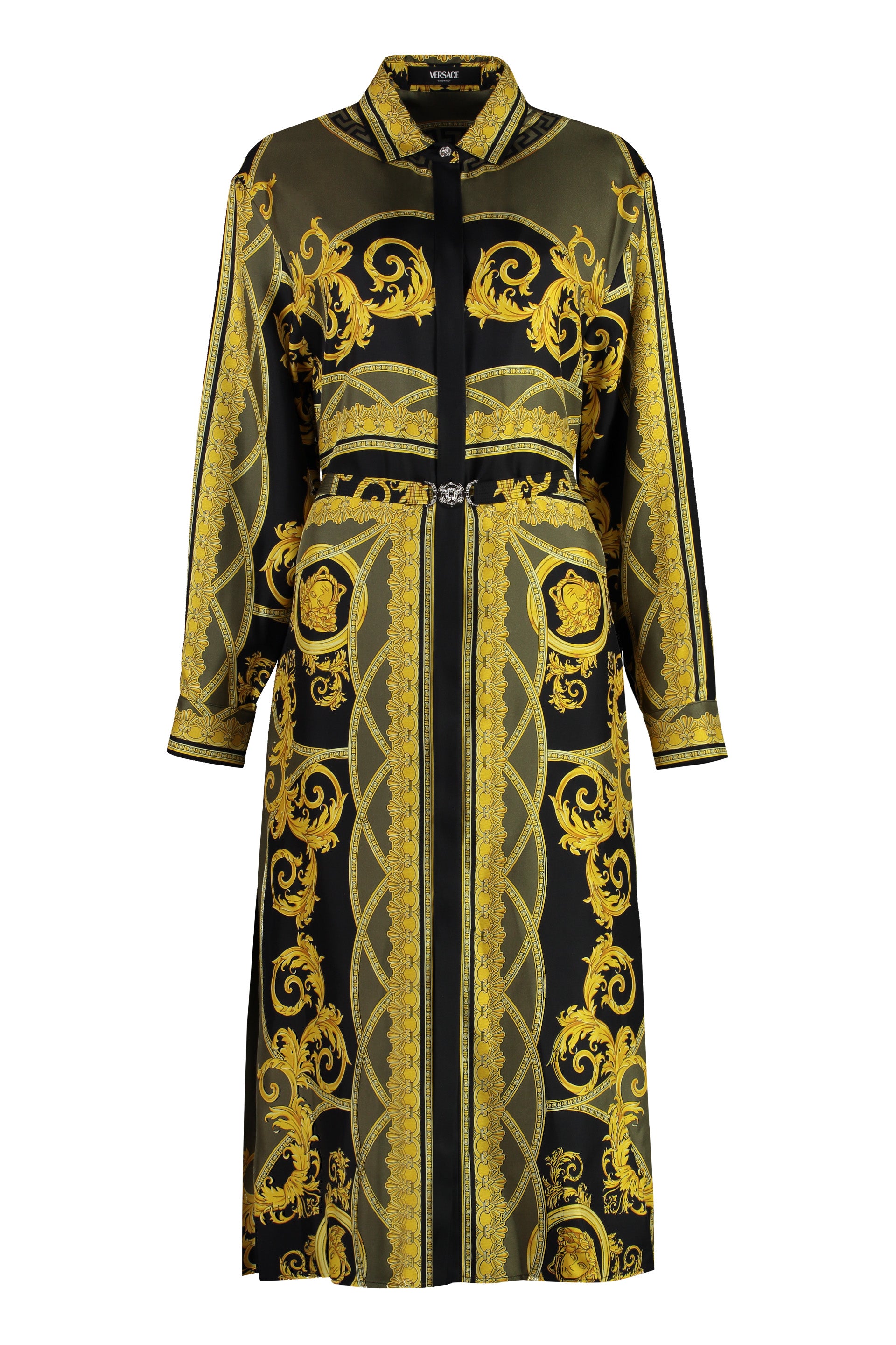 VERSACE Printed Shirtdress with Side Slits