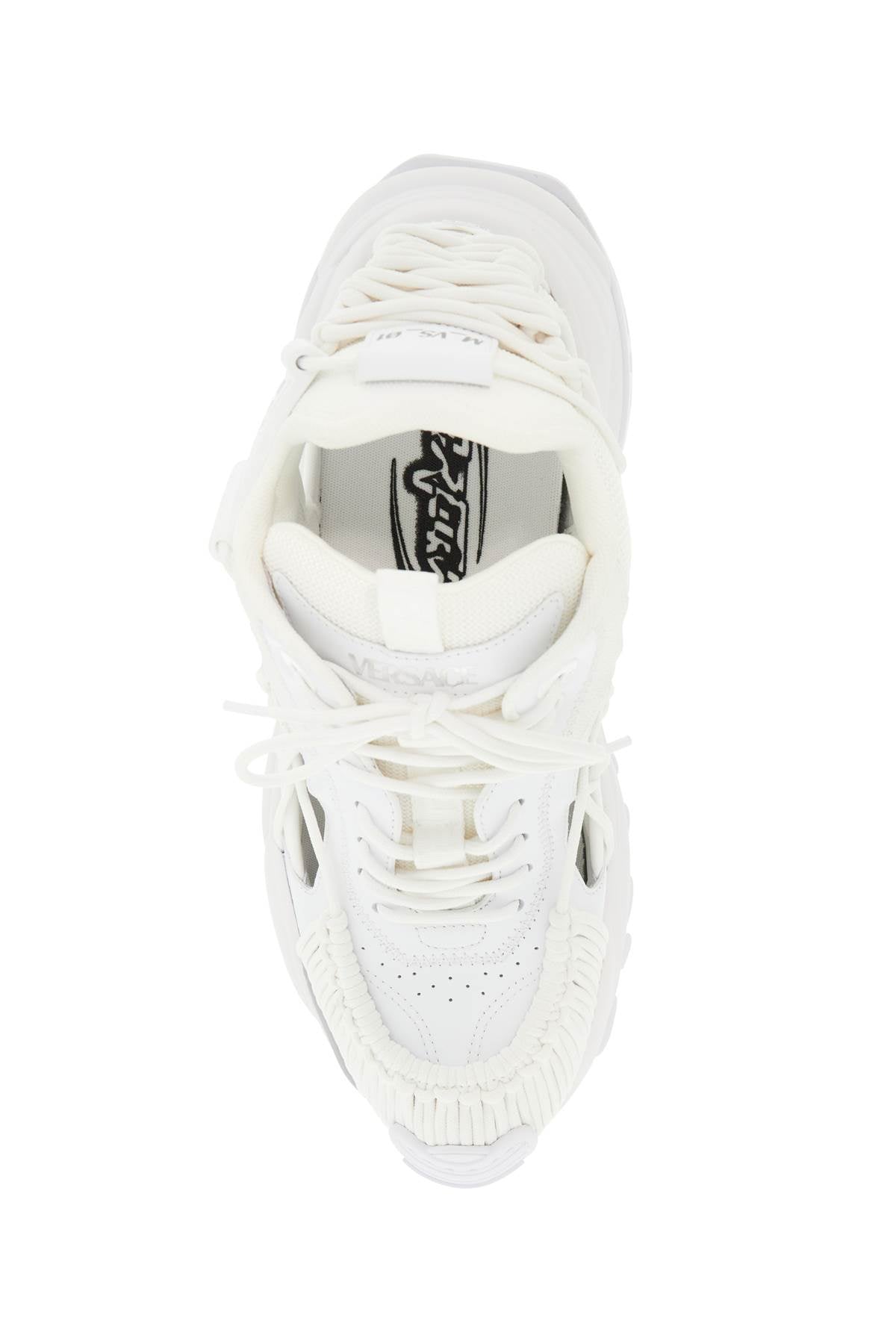 VERSACE Men's Leather and Fabric Mercury Sneaker