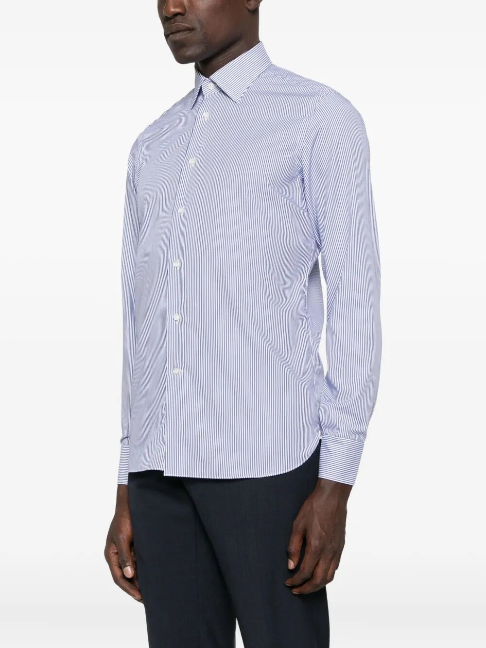 BORRIELLO Men's Striped Long Sleeve Shirt