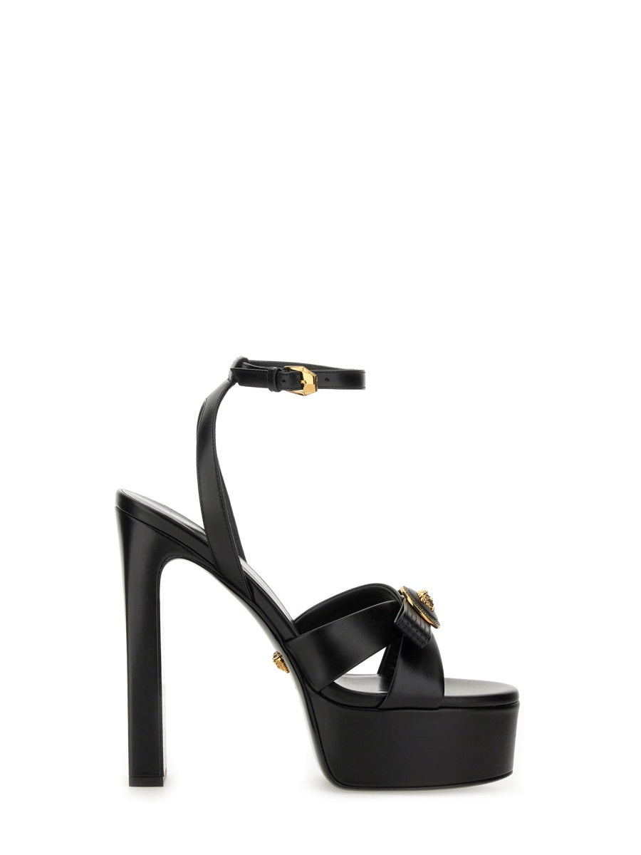 VERSACE Elegant Calfskin Ribbon Sandals for Women