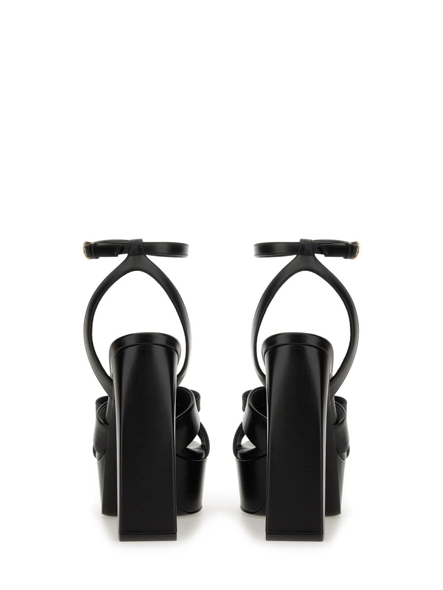 VERSACE Elegant Calfskin Ribbon Sandals for Women