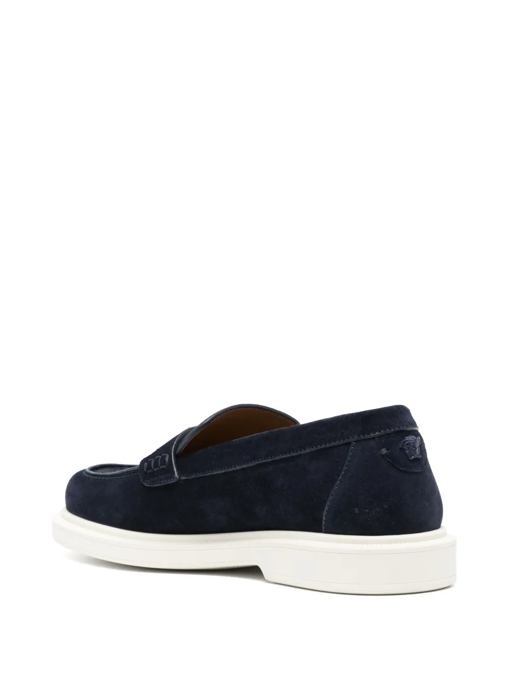 VERSACE Suede Moccasins with Logo Motif for Men